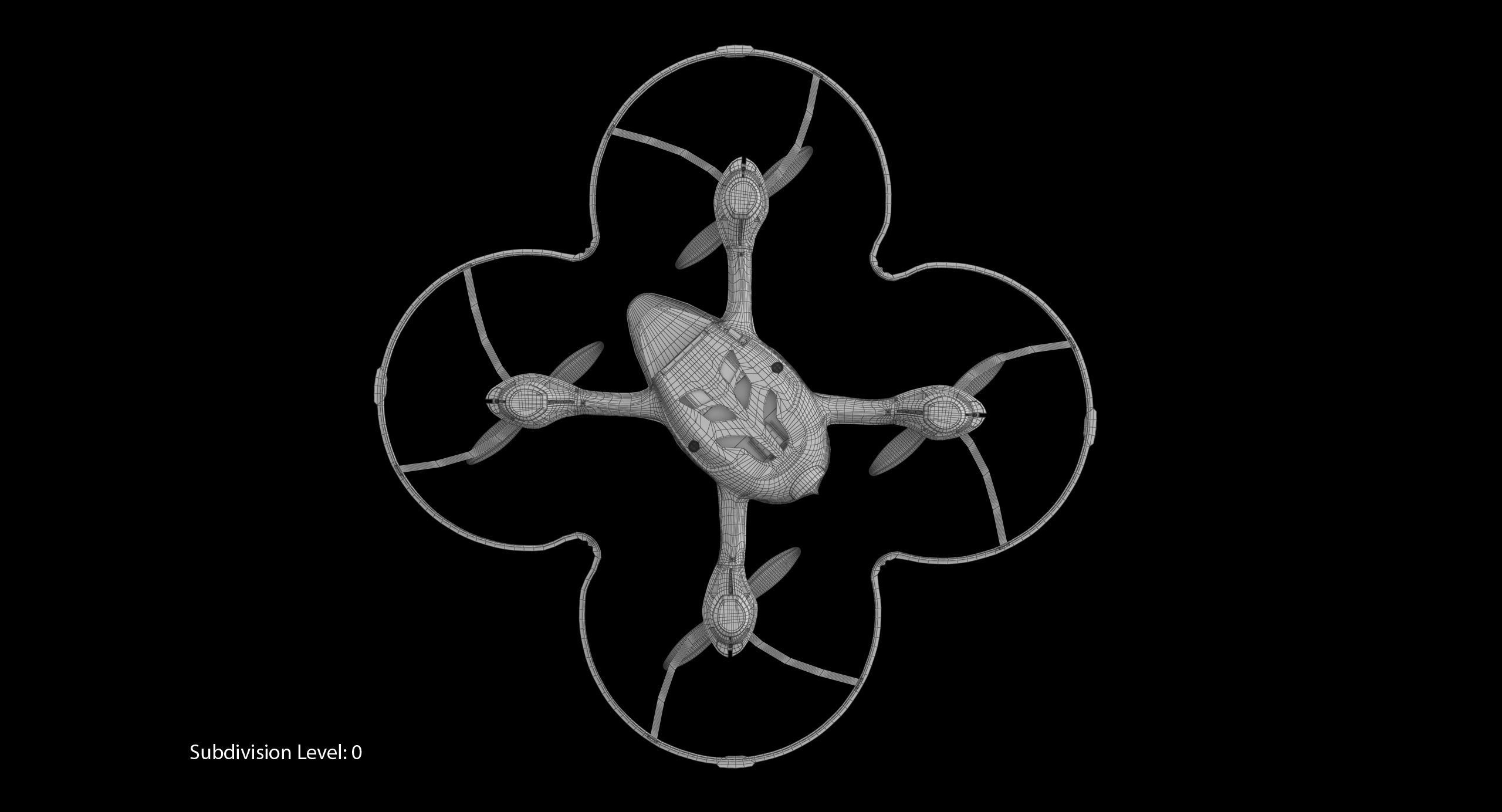 Hubsan X4 H107C White Propeller Guard Low-poly 3D model_32