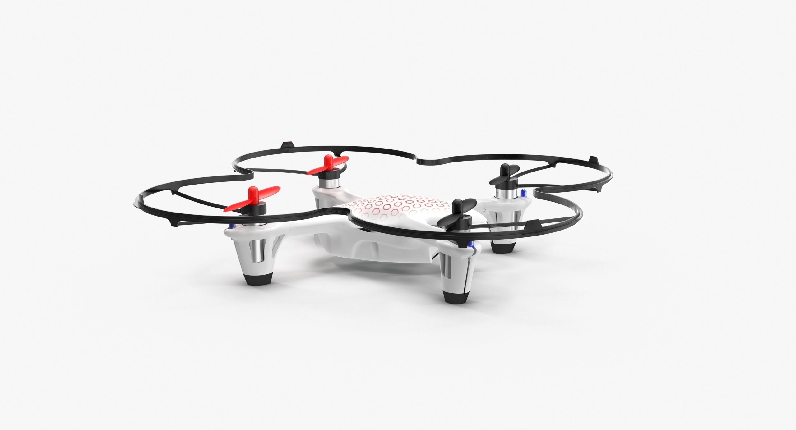 Hubsan X4 H107C White Propeller Guard Low-poly 3D model_17