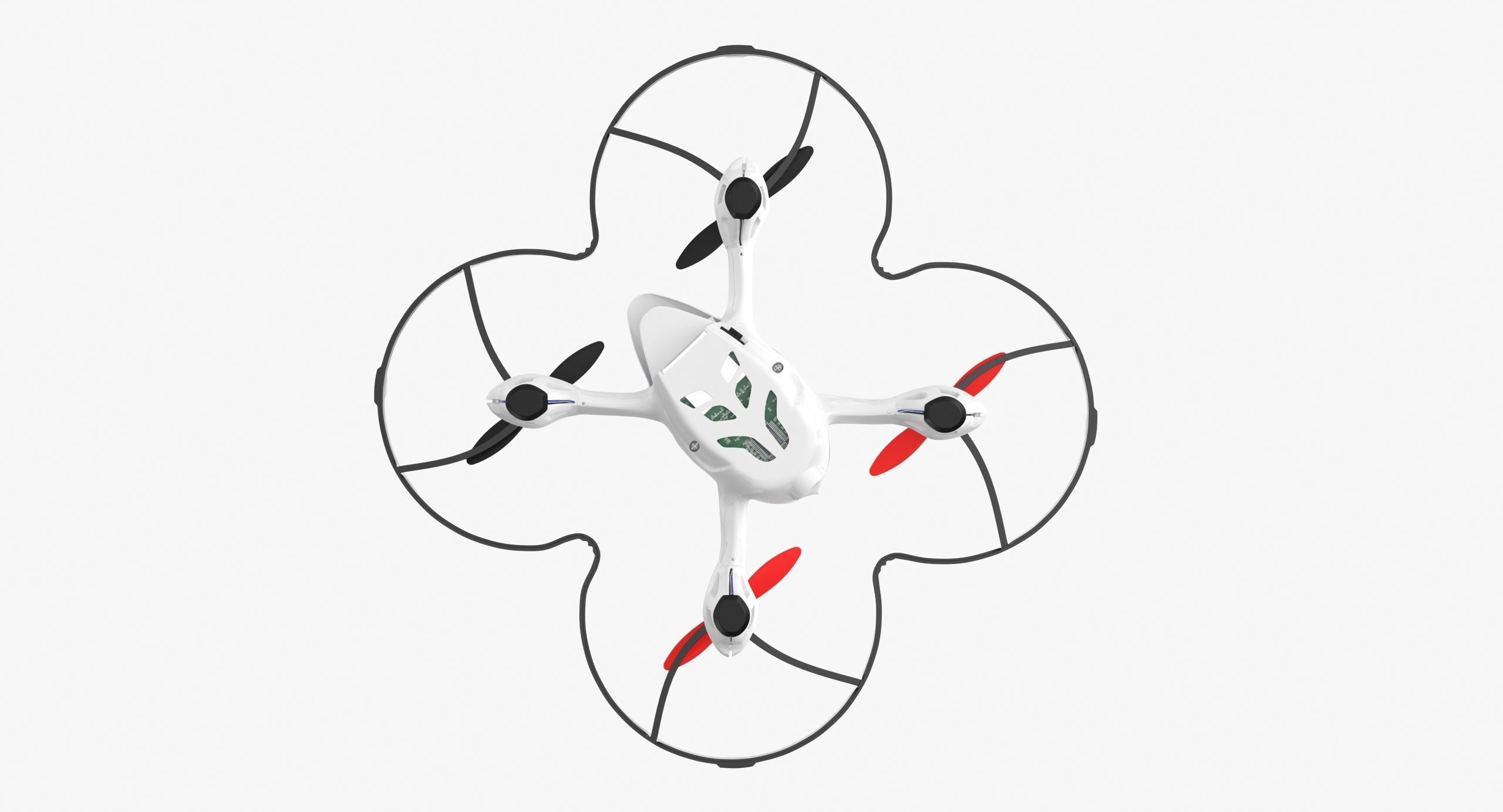 Hubsan X4 H107C White Propeller Guard Low-poly 3D model_8