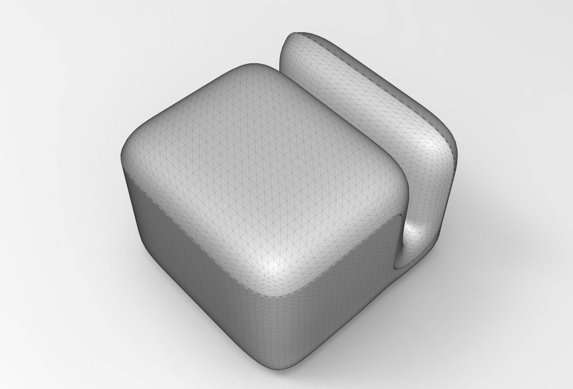 Copy Pouf Low-poly 3D model_6
