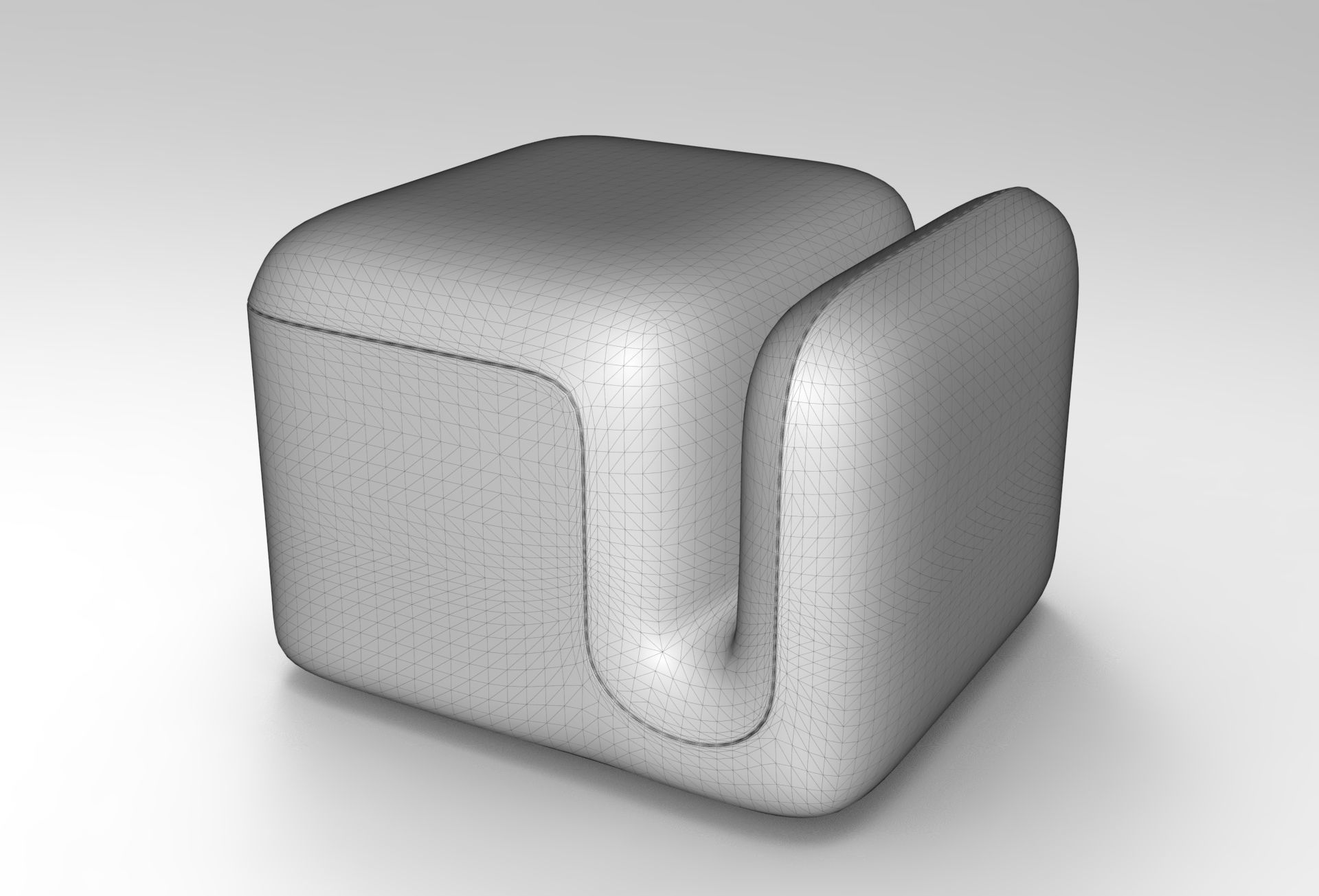 Copy Pouf Low-poly 3D model_5