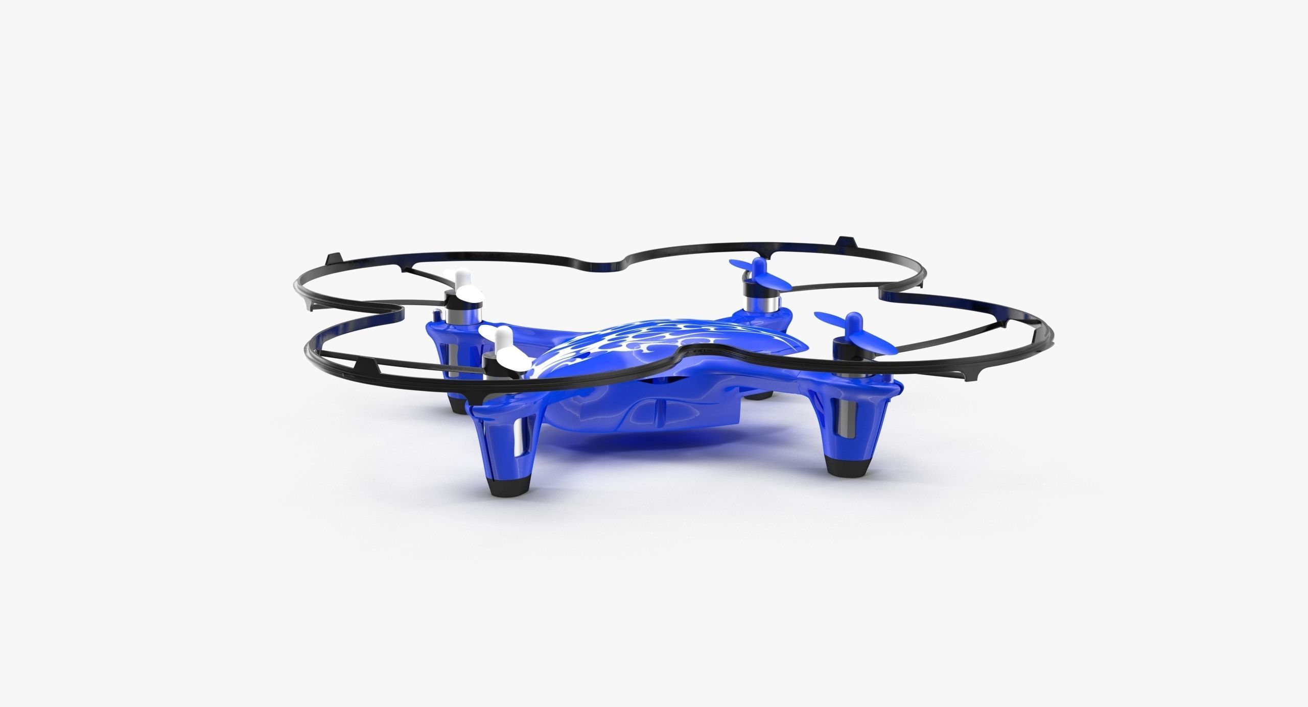 Hubsan X4 H107C Blue Propeller Guard Low-poly 3D model_18