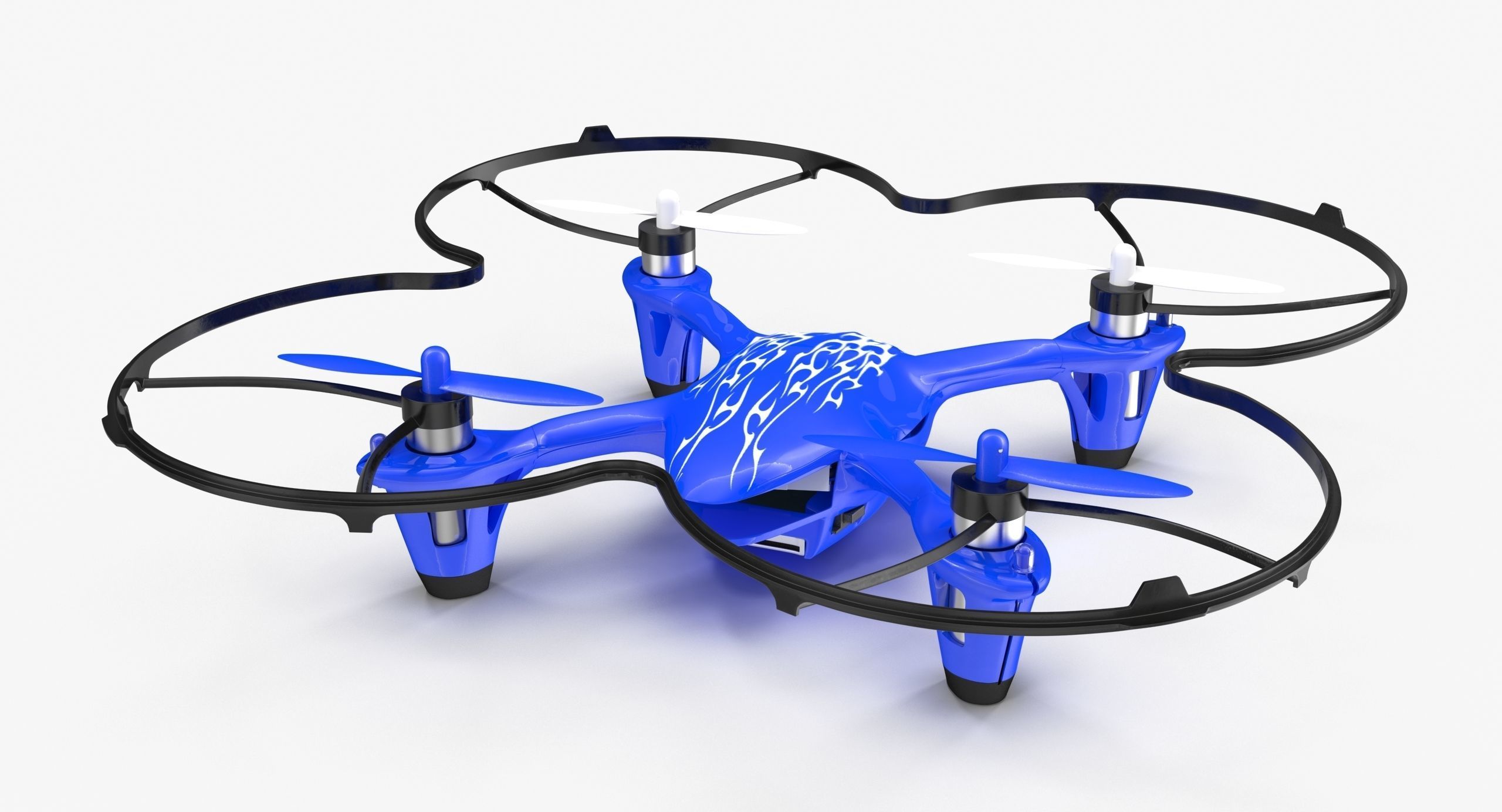Hubsan X4 H107C Blue Propeller Guard Low-poly 3D model_6