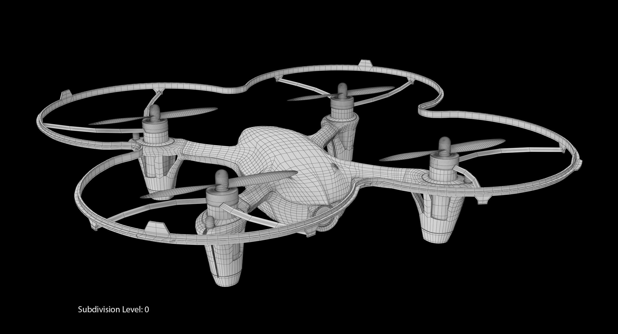 Hubsan X4 H107C Blue Propeller Guard Low-poly 3D model_20