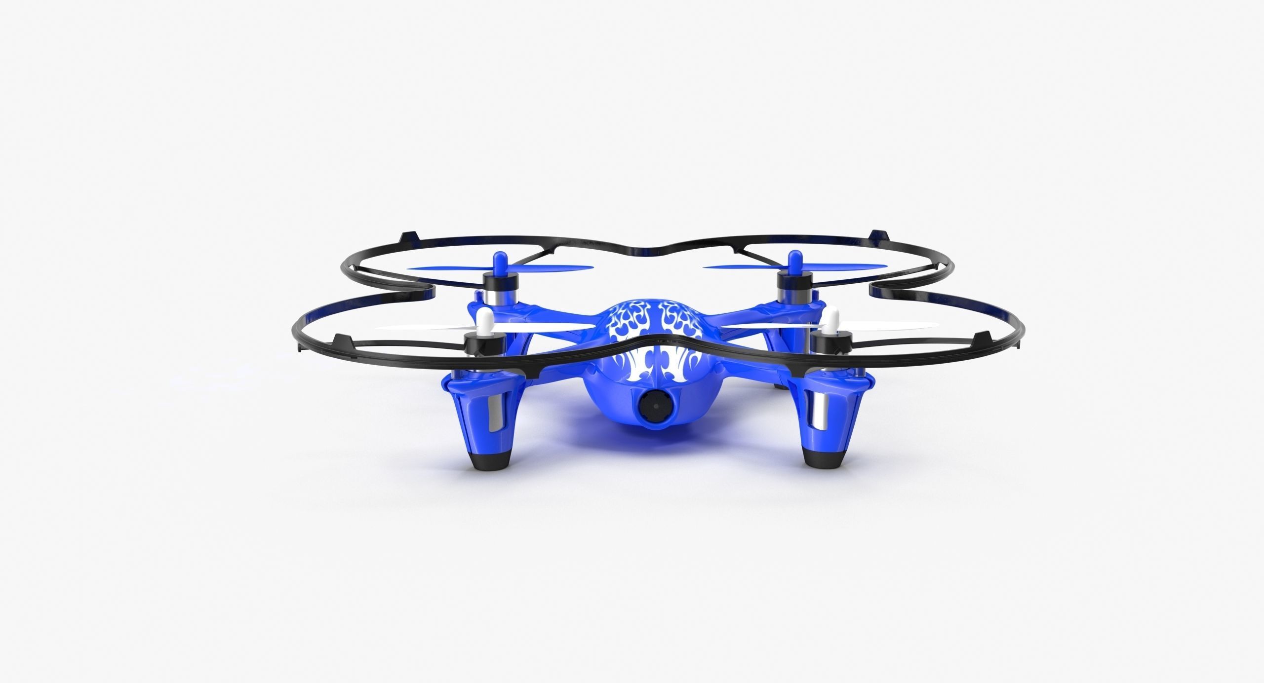 Hubsan X4 H107C Blue Propeller Guard Low-poly 3D model_10