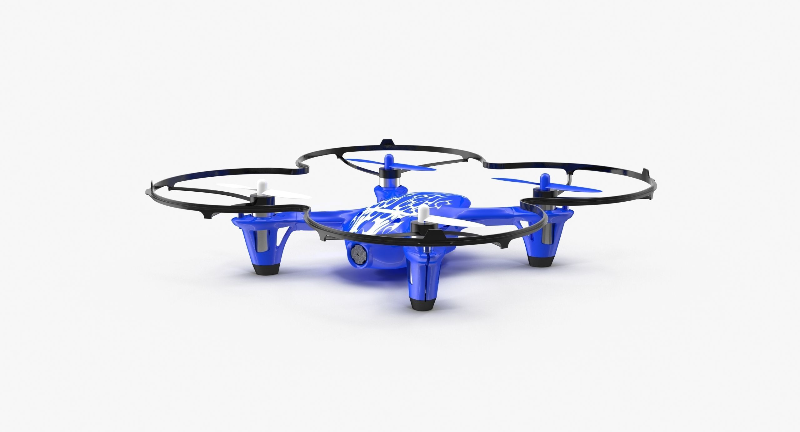 Hubsan X4 H107C Blue Propeller Guard Low-poly 3D model_19