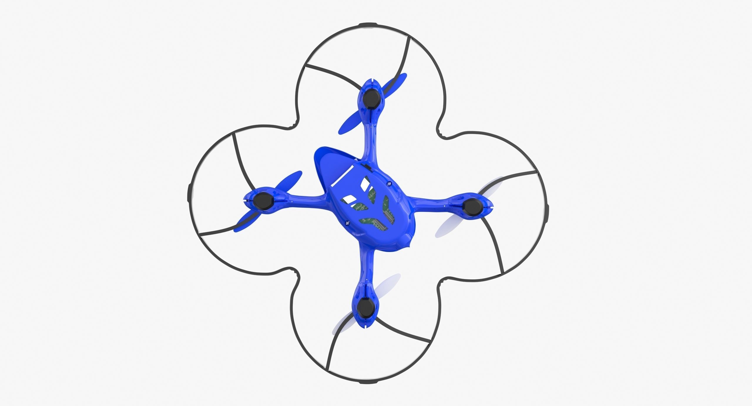 Hubsan X4 H107C Blue Propeller Guard Low-poly 3D model_8