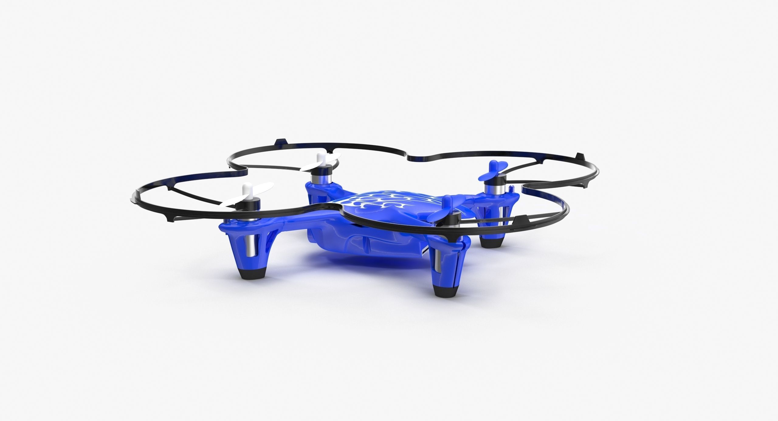 Hubsan X4 H107C Blue Propeller Guard Low-poly 3D model_17