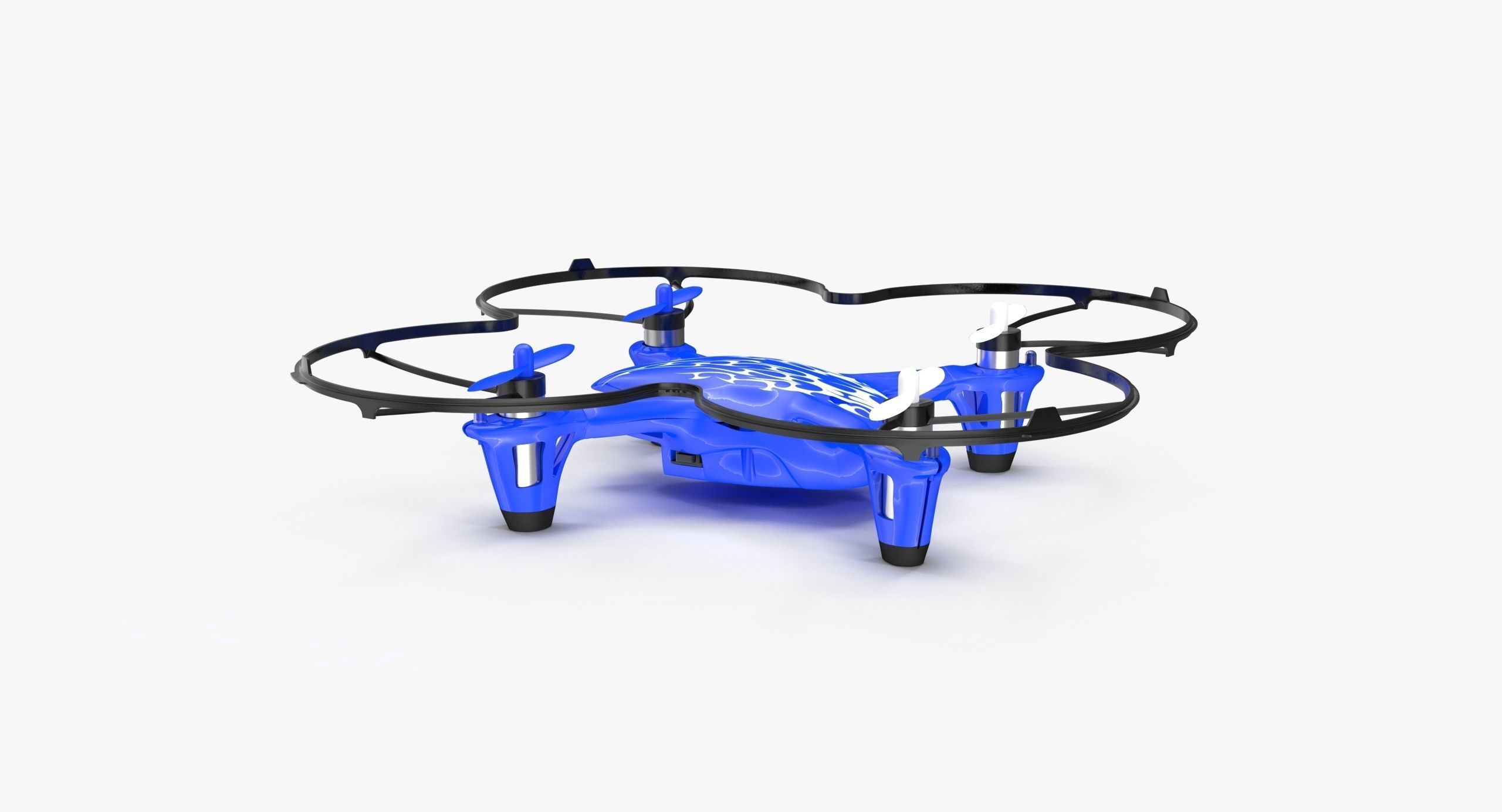 Hubsan X4 H107C Blue Propeller Guard Low-poly 3D model_12