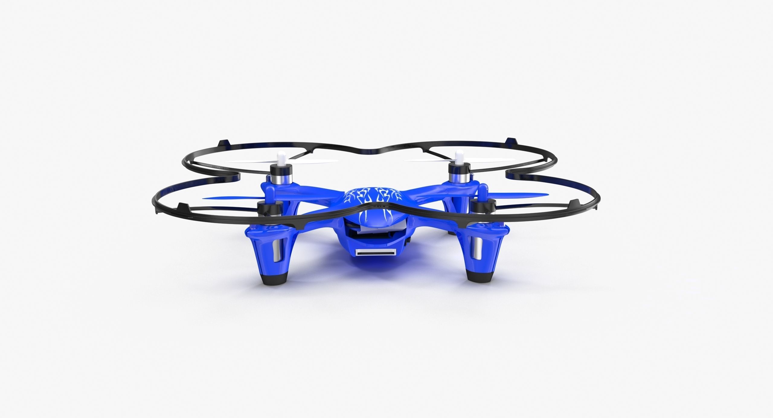 Hubsan X4 H107C Blue Propeller Guard Low-poly 3D model_15