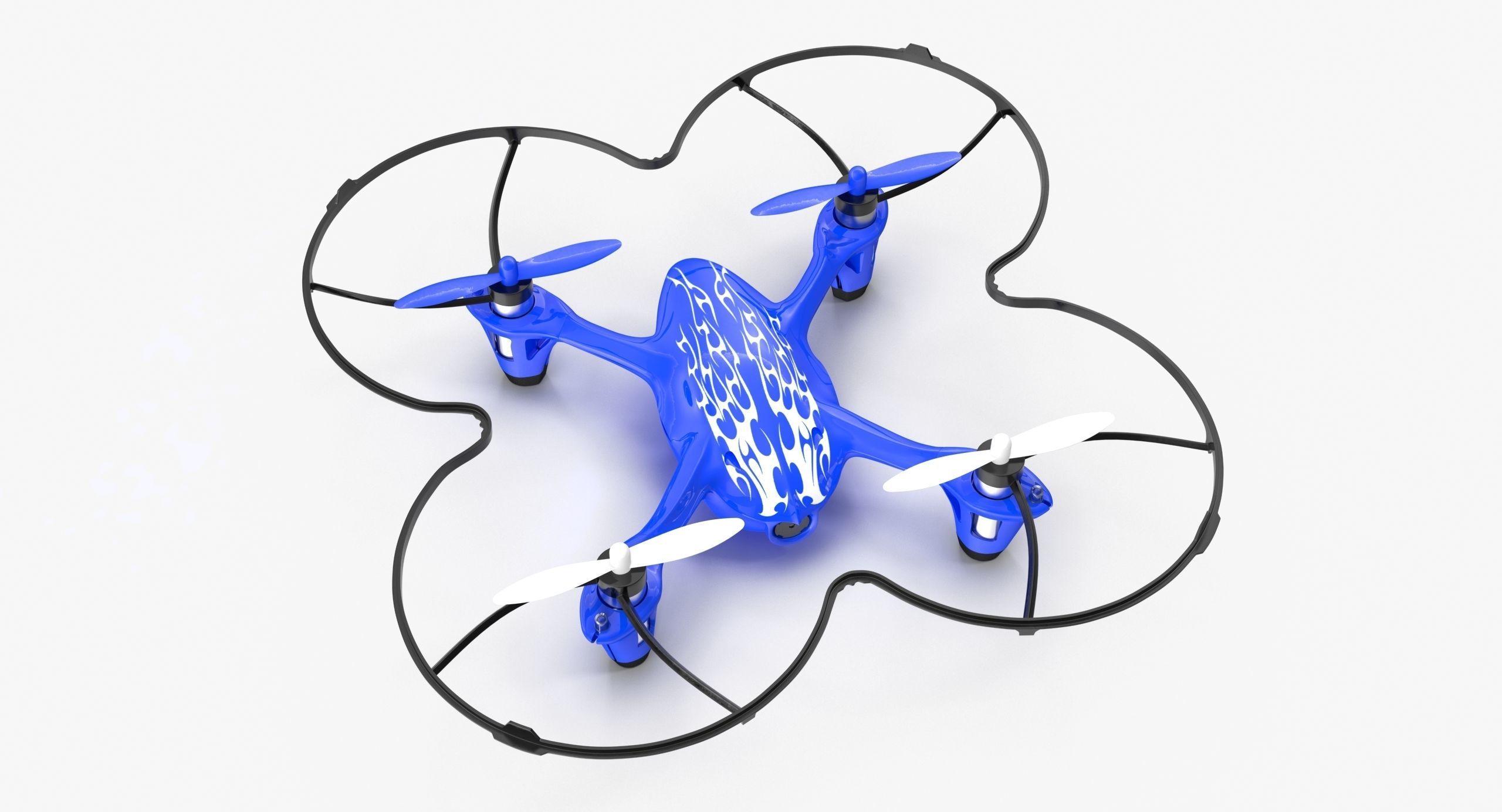 Hubsan X4 H107C Blue Propeller Guard Low-poly 3D model_7