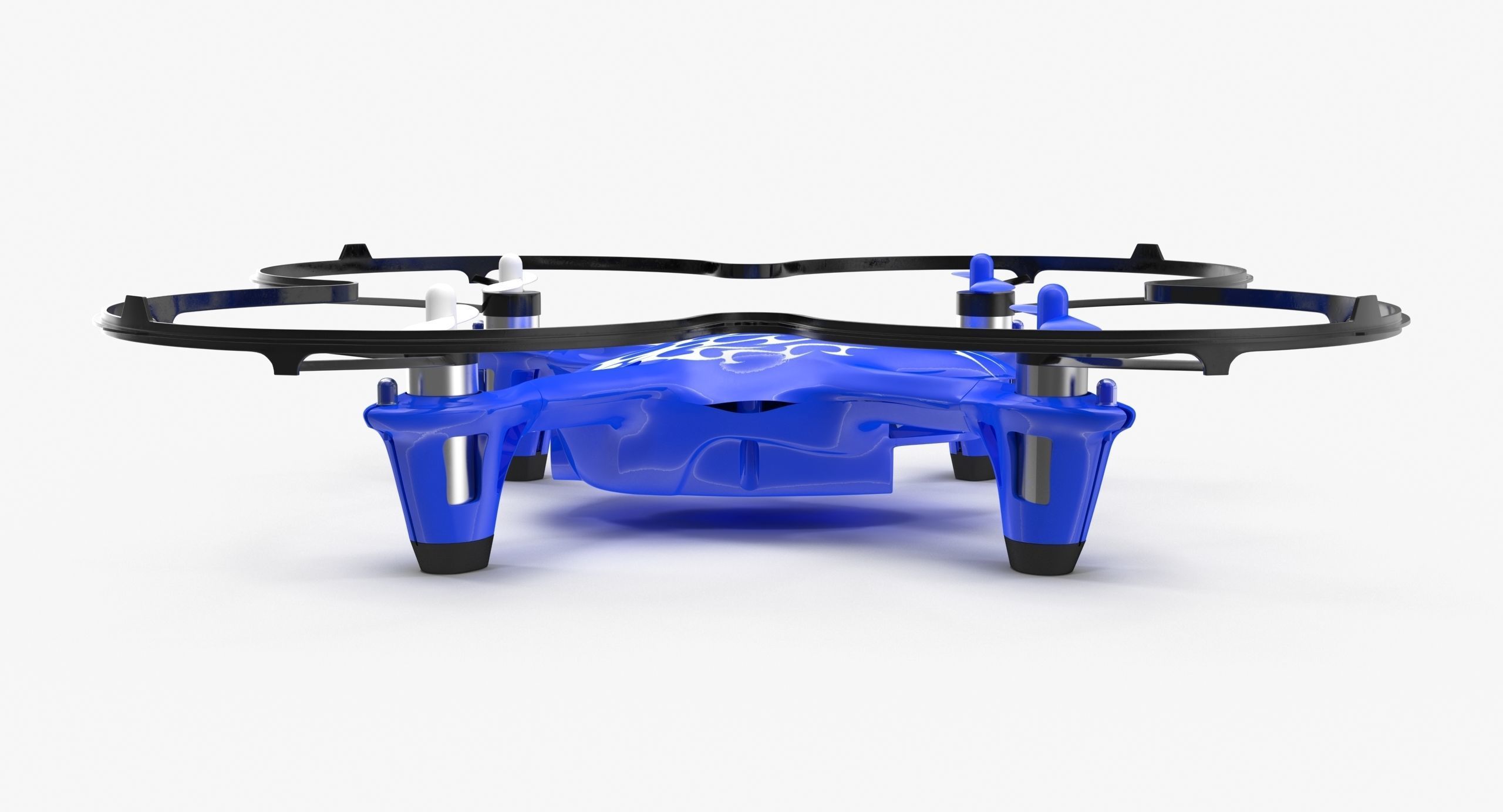 Hubsan X4 H107C Blue Propeller Guard Low-poly 3D model_4
