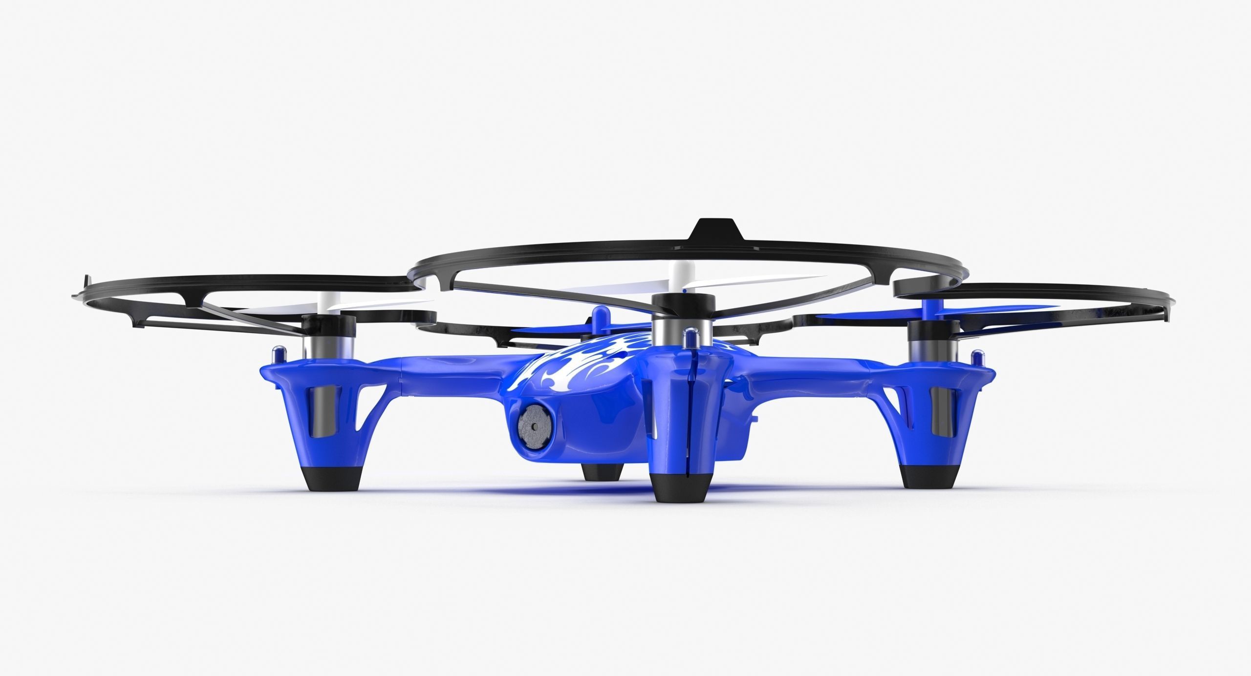 Hubsan X4 H107C Blue Propeller Guard Low-poly 3D model_3