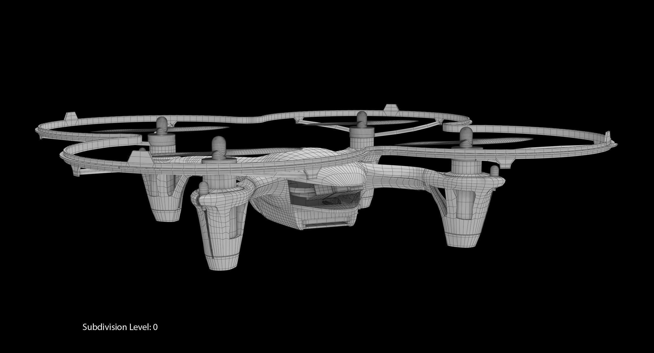 Hubsan X4 H107C Blue Propeller Guard Low-poly 3D model_26