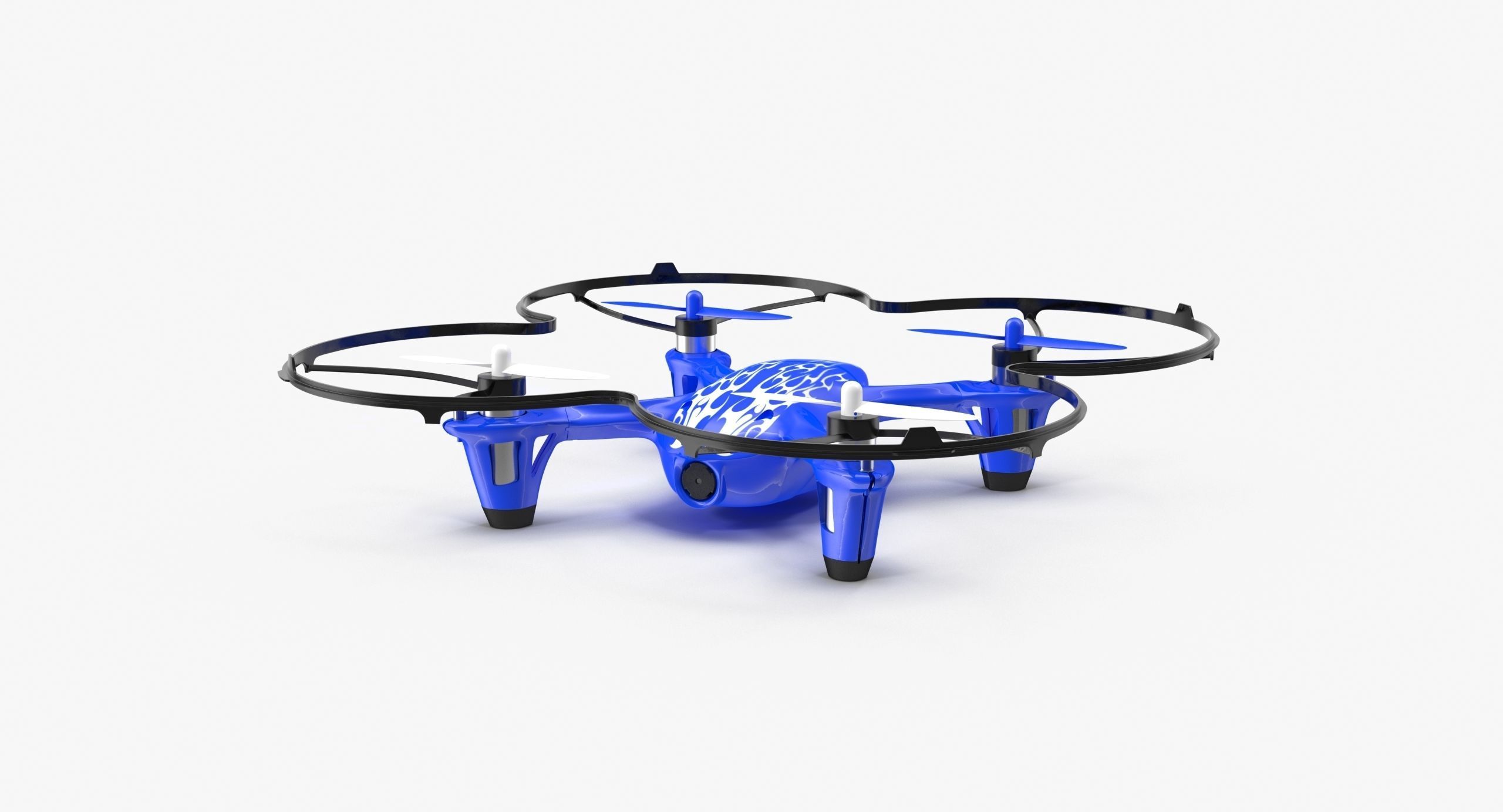 Hubsan X4 H107C Blue Propeller Guard Low-poly 3D model_9