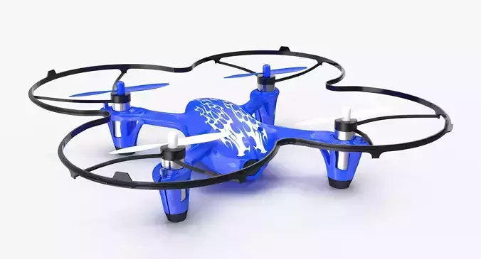 Hubsan X4 H107C Blue Propeller Guard Low-poly 3D model