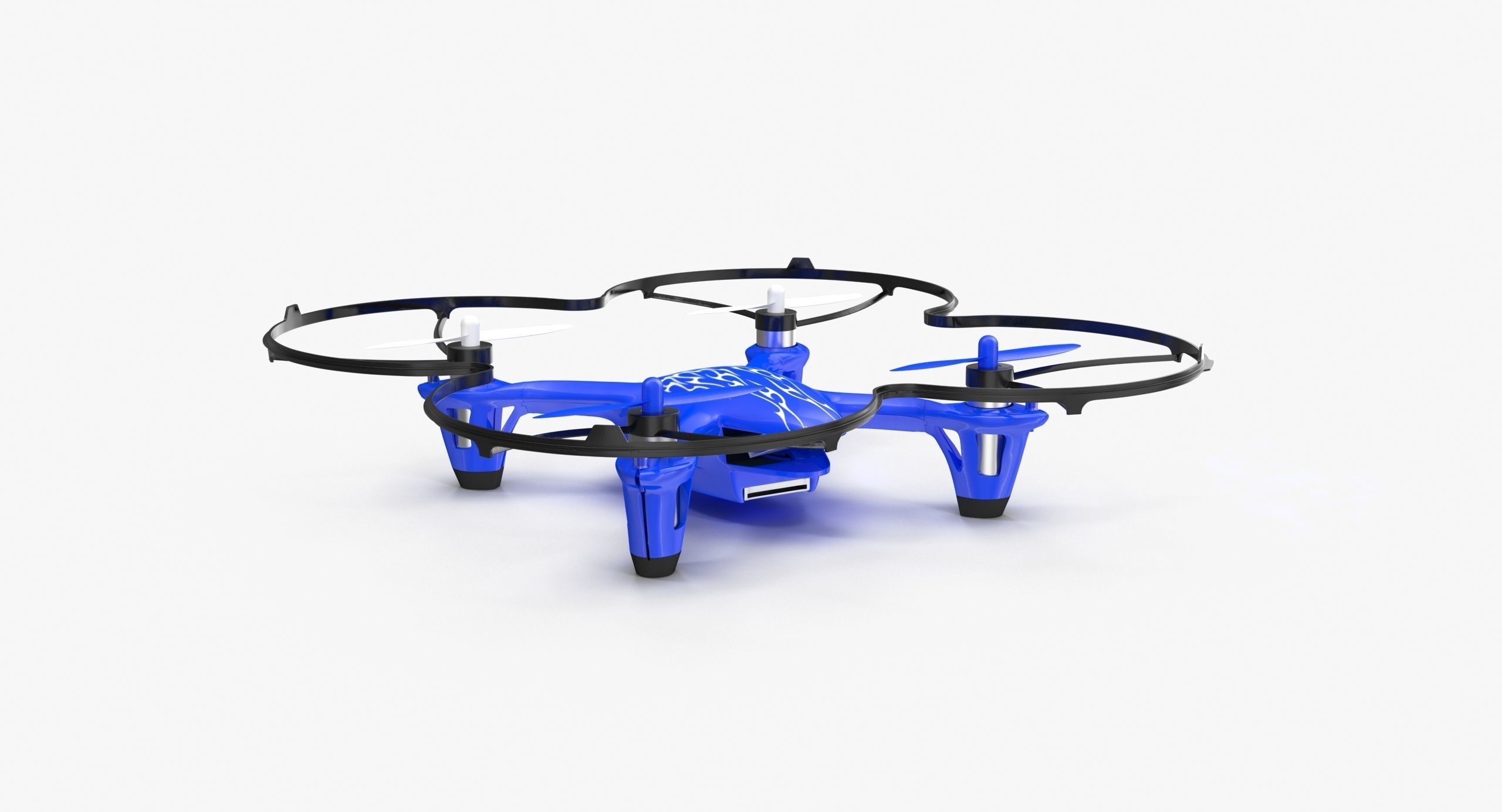 Hubsan X4 H107C Blue Propeller Guard Low-poly 3D model_16