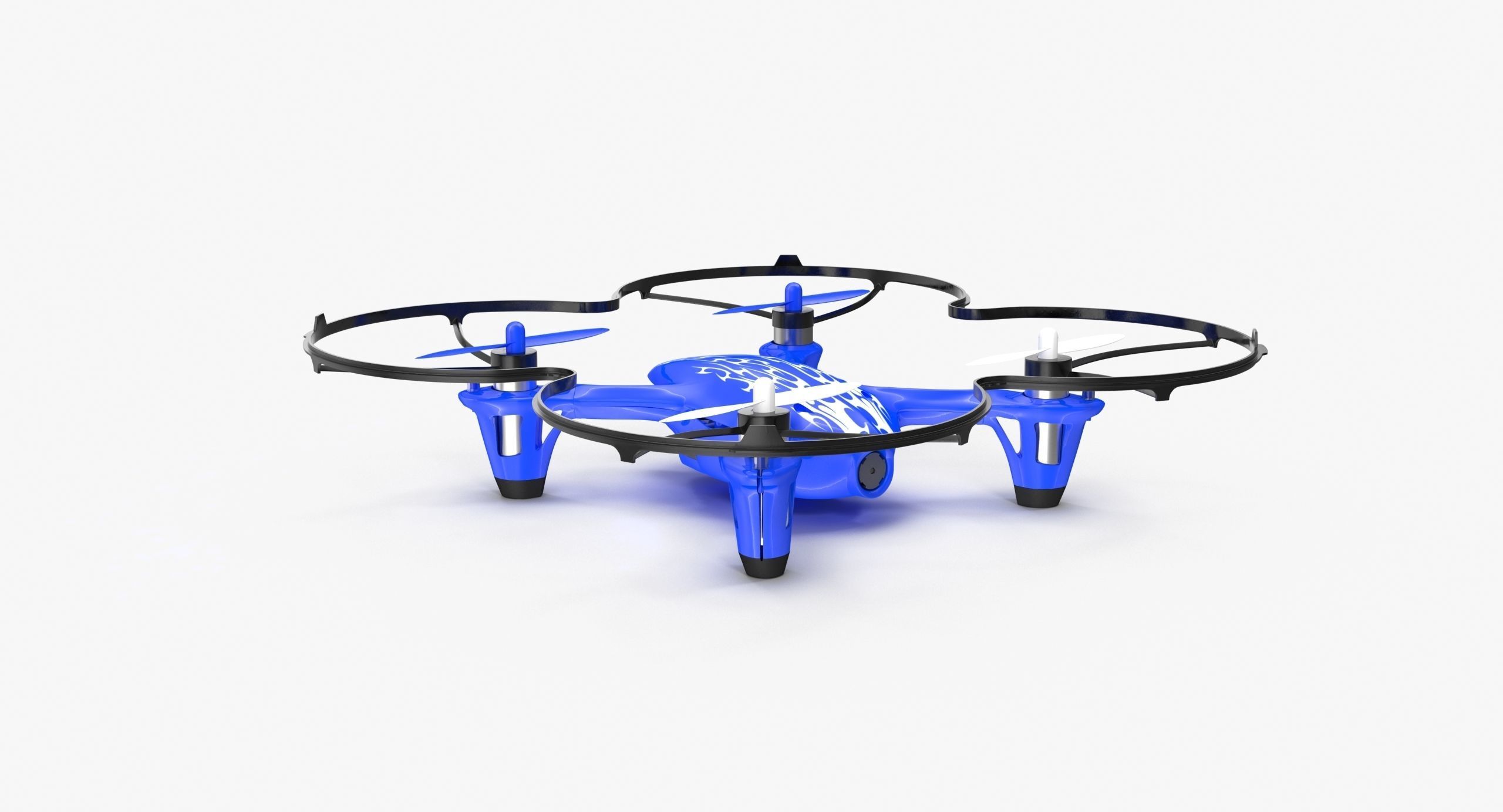 Hubsan X4 H107C Blue Propeller Guard Low-poly 3D model_11