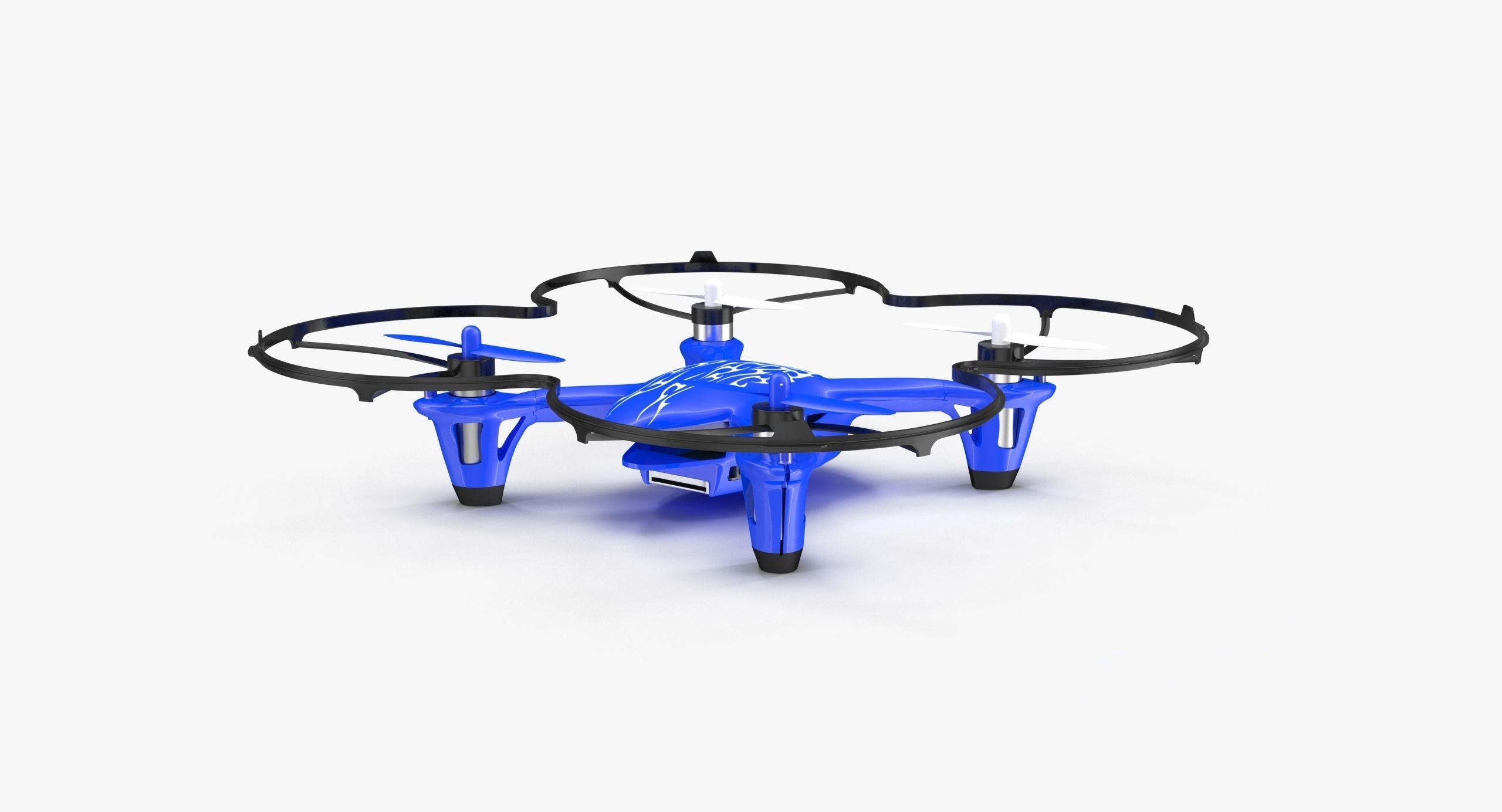 Hubsan X4 H107C Blue Propeller Guard Low-poly 3D model_14