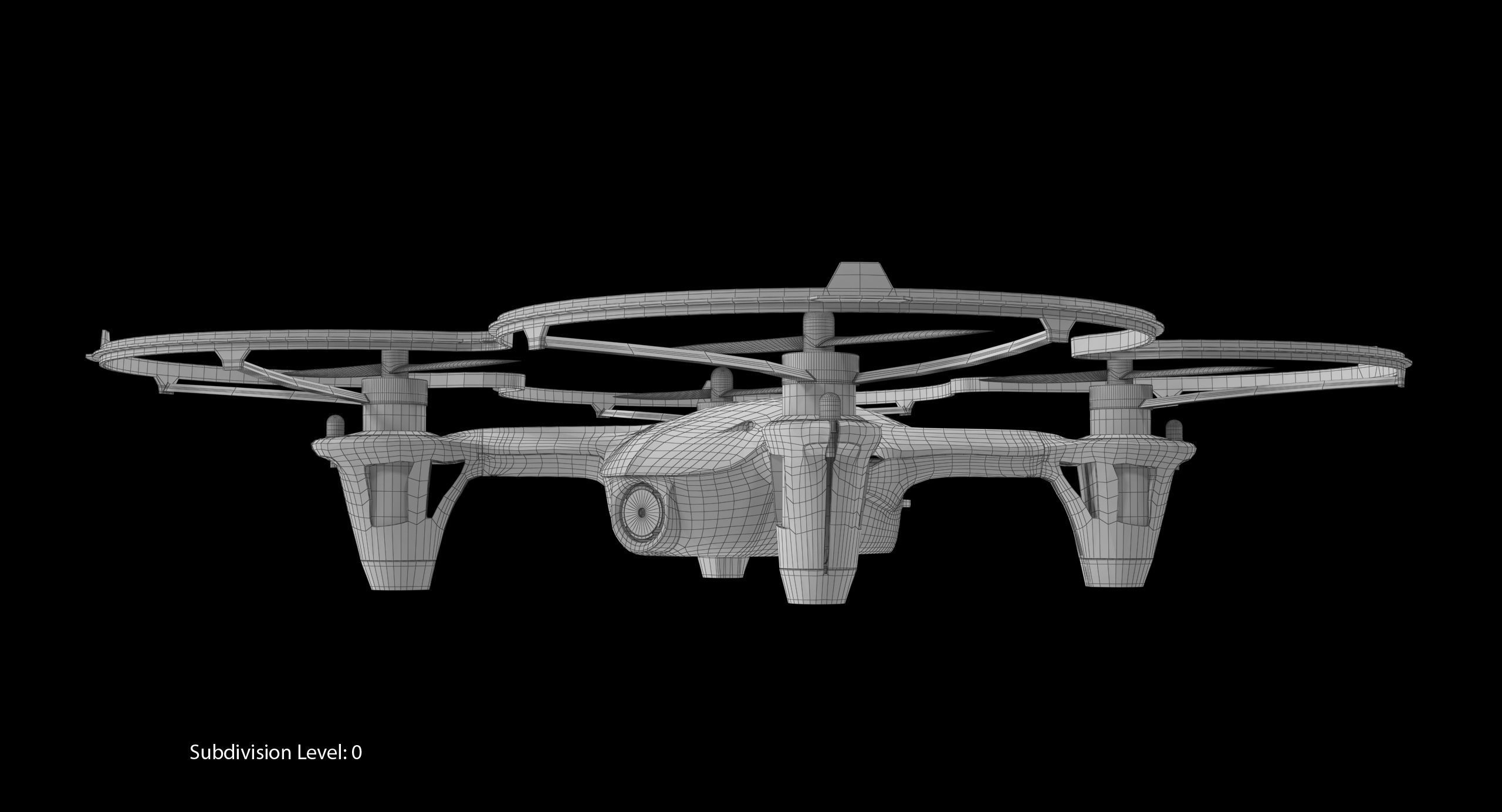 Hubsan X4 H107C Blue Propeller Guard Low-poly 3D model_22