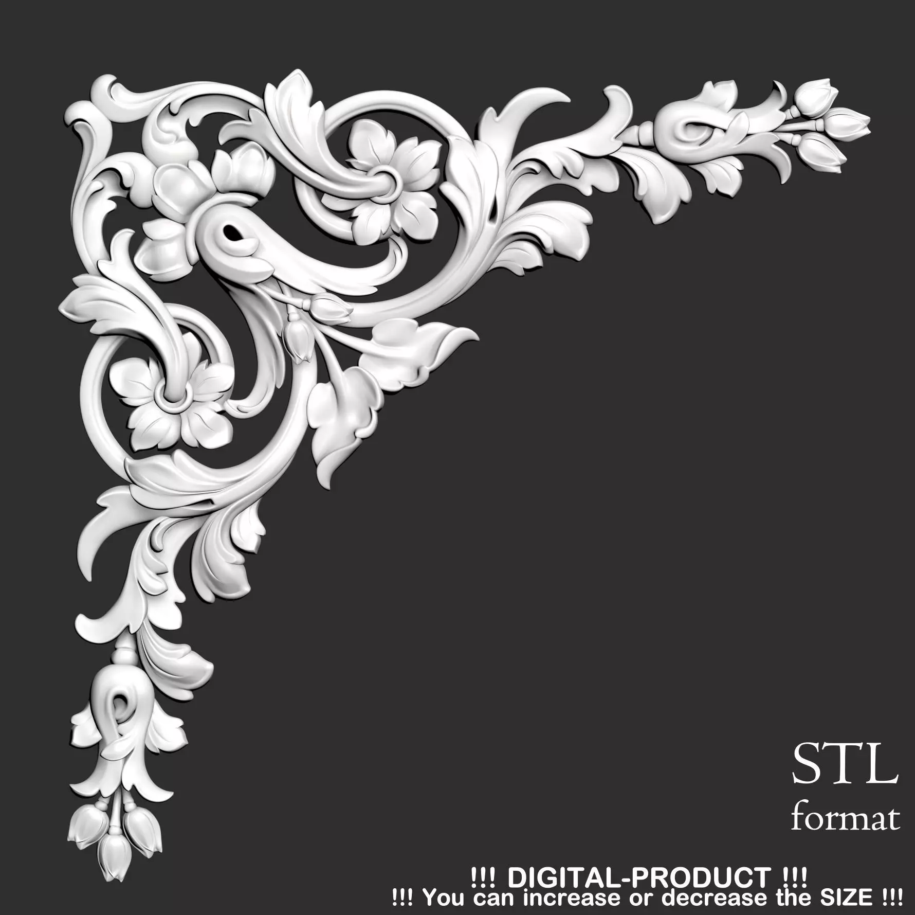 3D Cornice molding in Baroque style 3D model_0