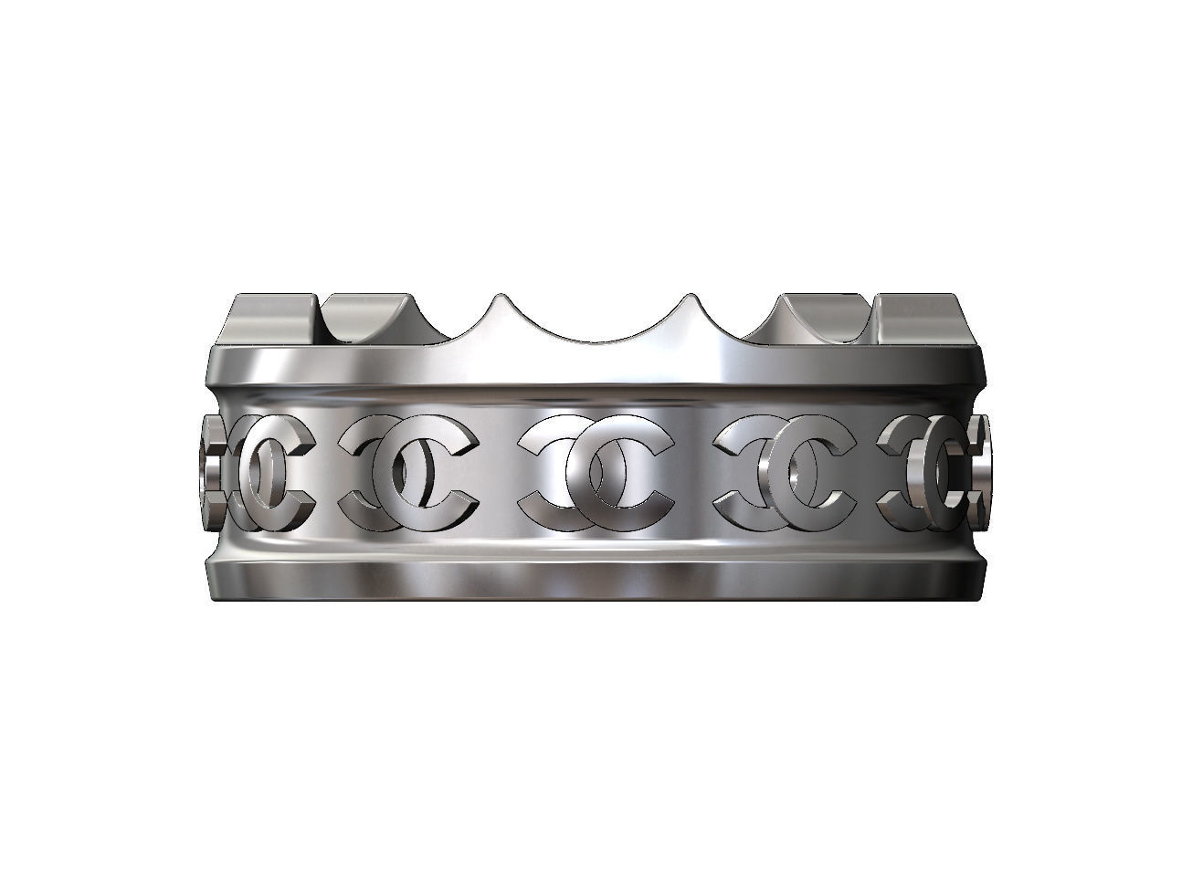 CC fashion brand pattern carved ashtray bowl  3D print model_10