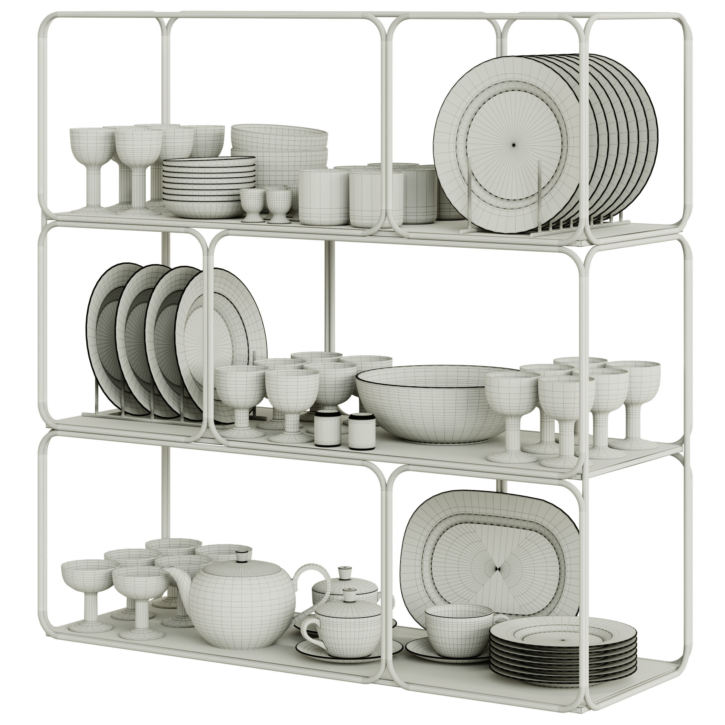 Decorative PRADA Tableware Set Of Kitchen Utensils 3D model_4