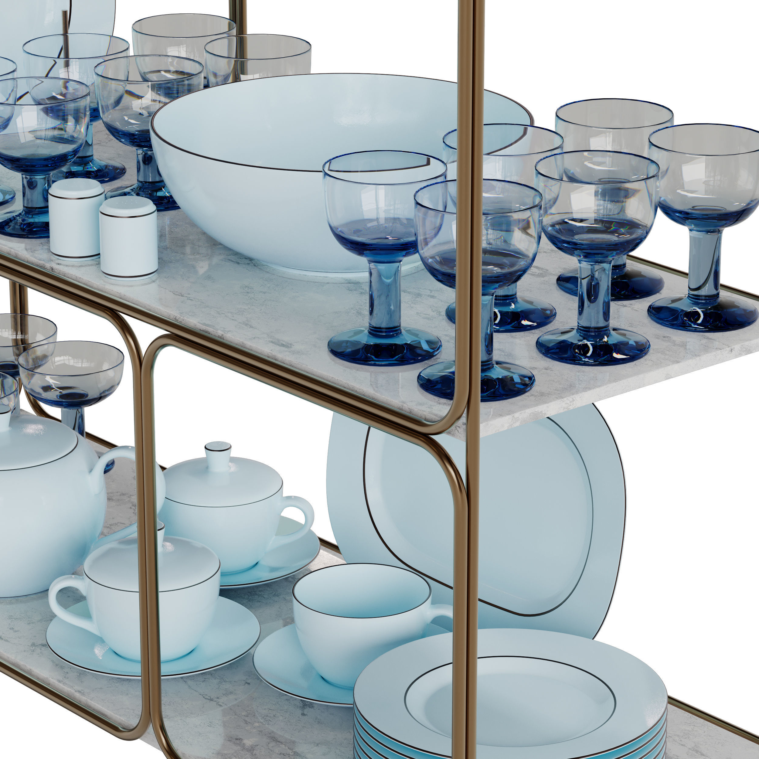 Decorative PRADA Tableware Set Of Kitchen Utensils 3D model_3