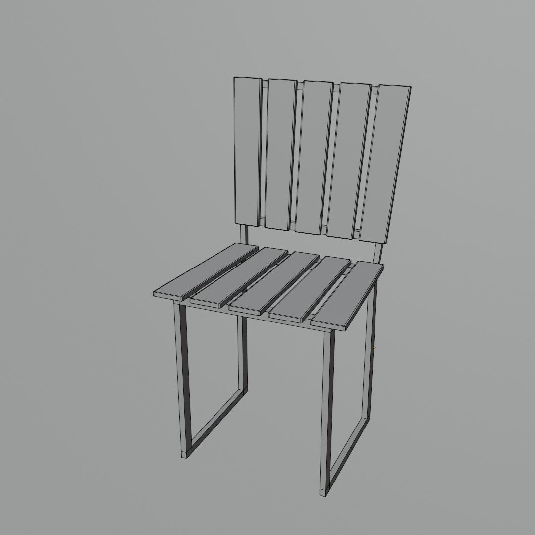 wood chair 3D model_4