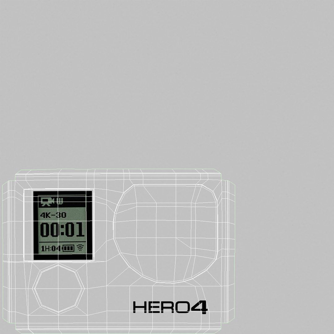 GoPro Hero 4 Silver OnOff Low-poly 3D model_33