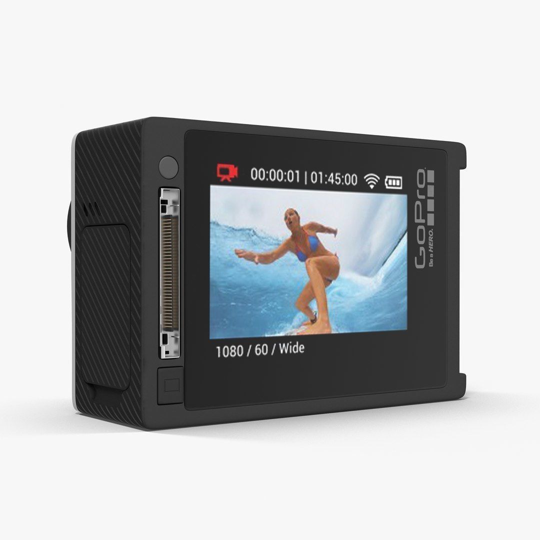 GoPro Hero 4 Silver OnOff Low-poly 3D model_5