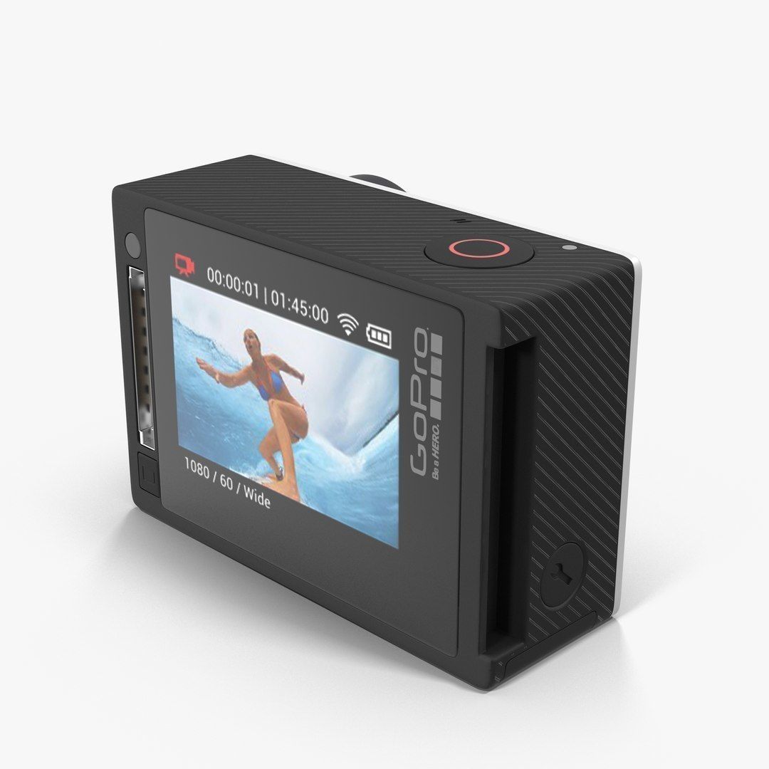 GoPro Hero 4 Silver OnOff Low-poly 3D model_14