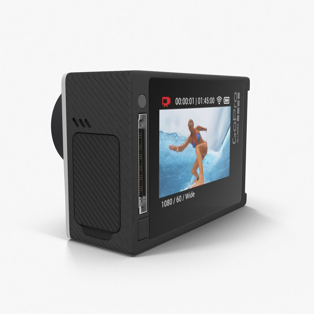 GoPro Hero 4 Silver OnOff Low-poly 3D model_23