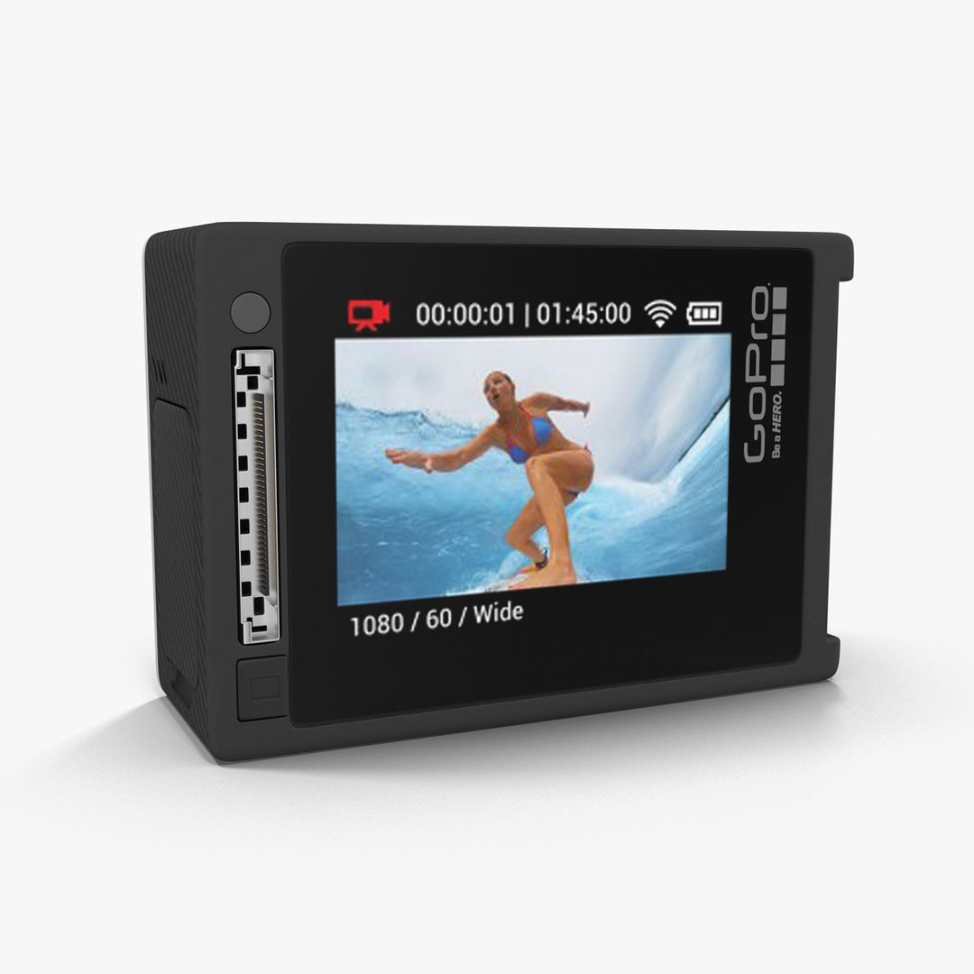 GoPro Hero 4 Silver OnOff Low-poly 3D model_22