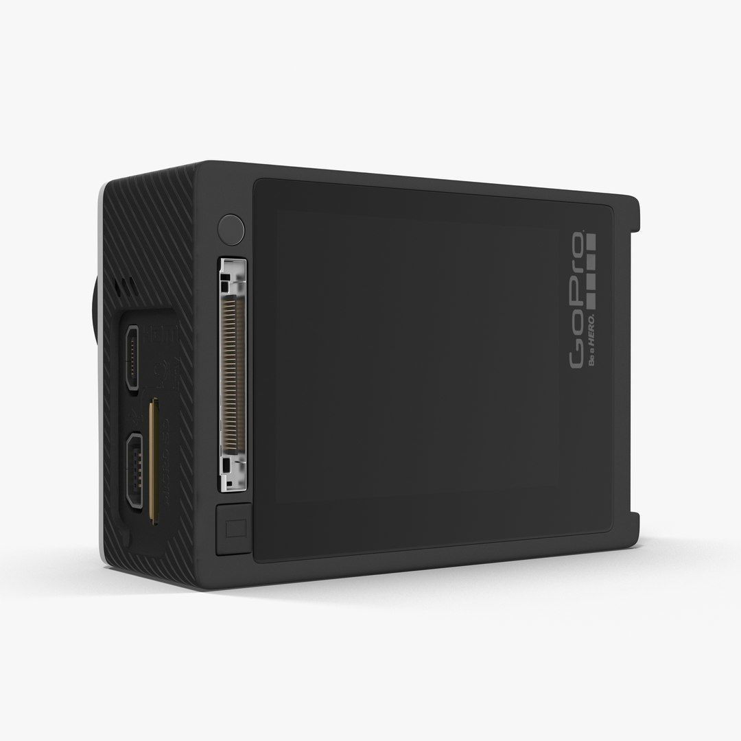 GoPro Hero 4 Silver OnOff Low-poly 3D model_8