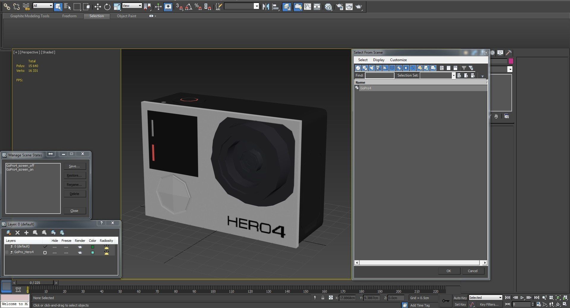 GoPro Hero 4 Silver OnOff Low-poly 3D model_31