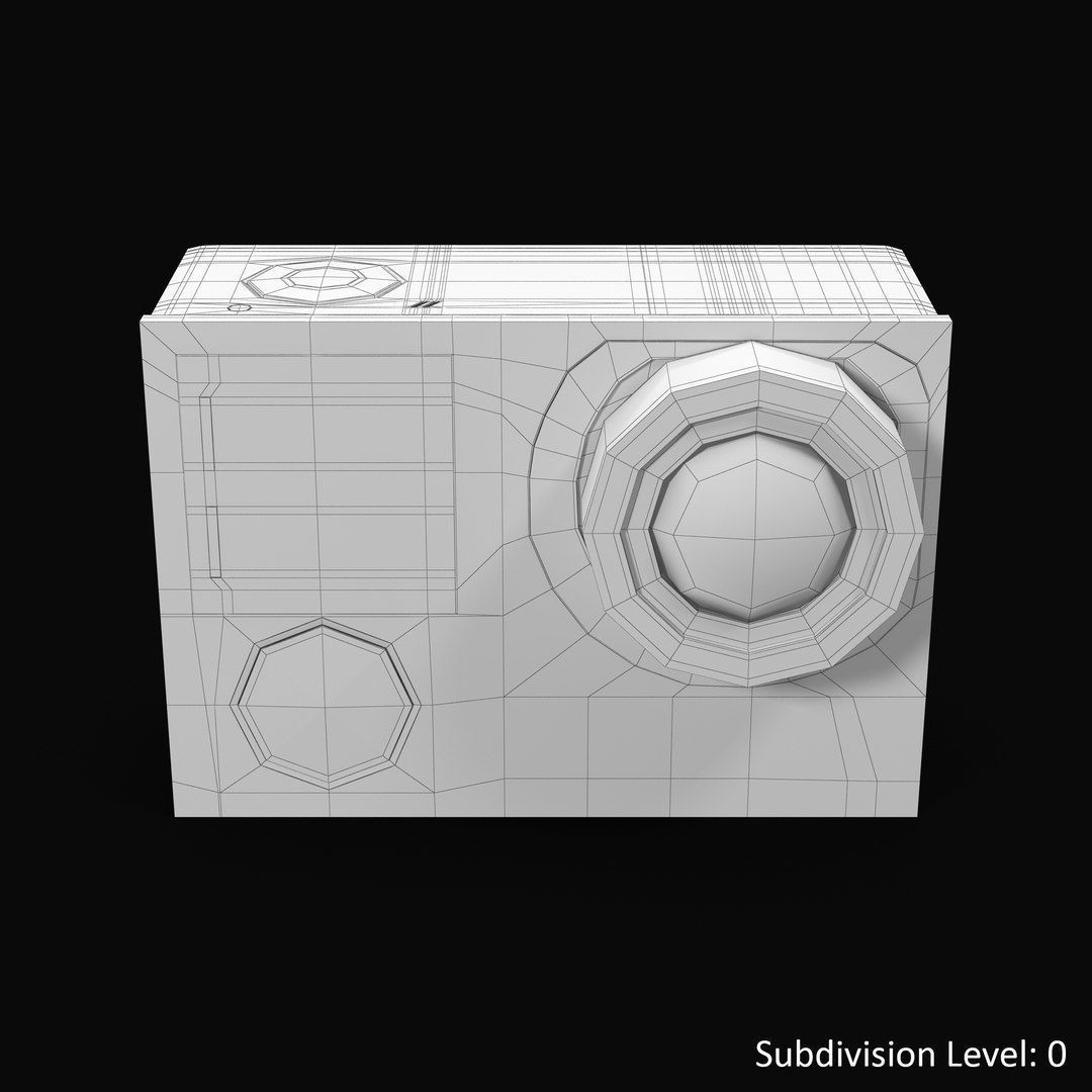GoPro Hero 4 Silver OnOff Low-poly 3D model_30