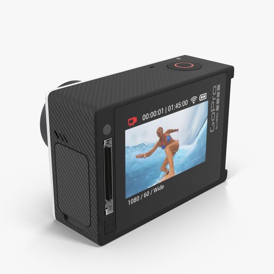 GoPro Hero 4 Silver OnOff Low-poly 3D model_9