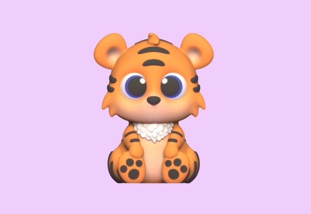Cute Baby Tiger 3D print model_1