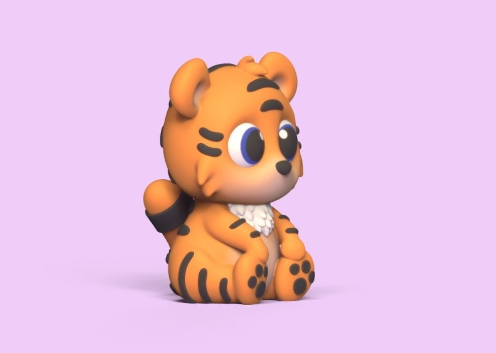 Cute Baby Tiger 3D print model_2