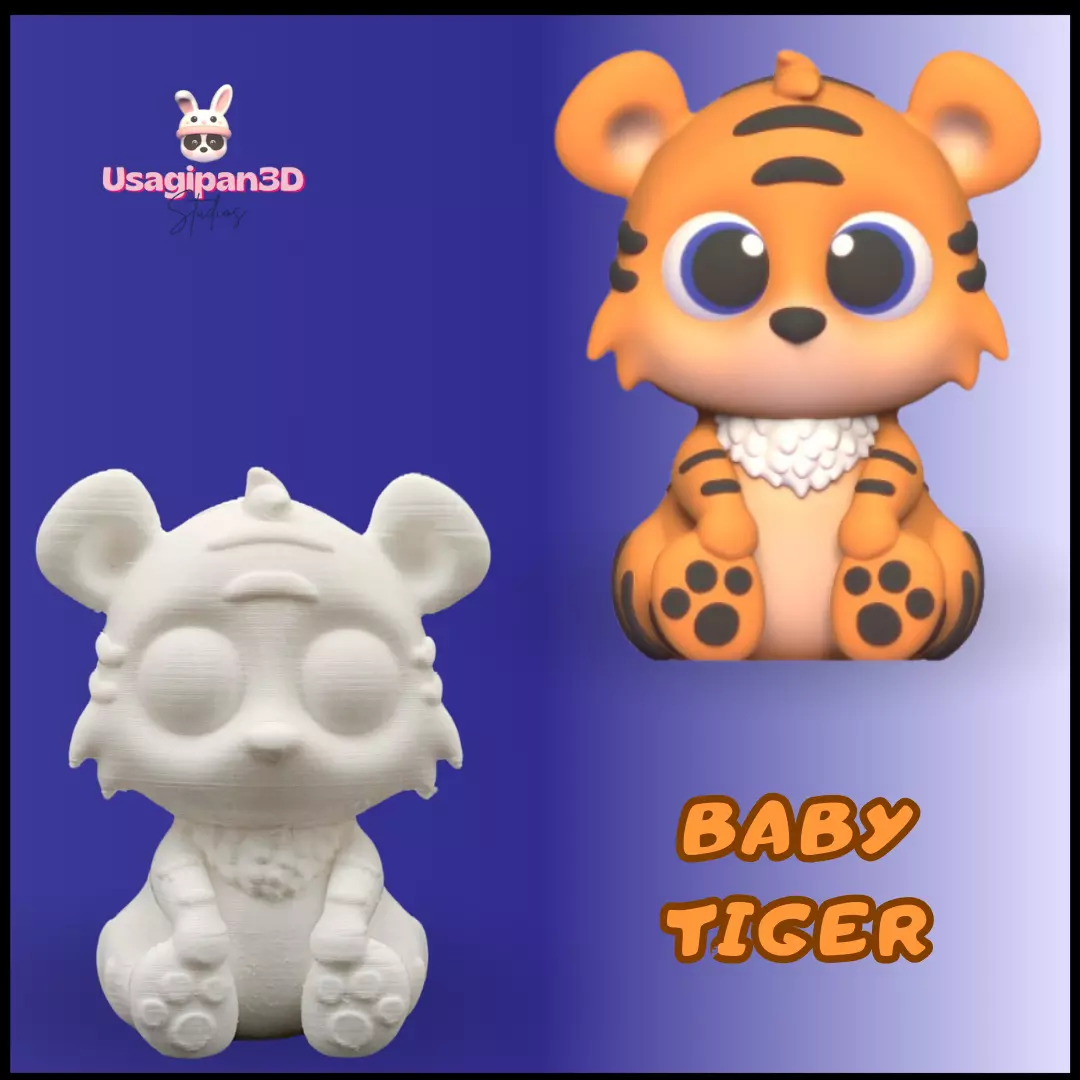 Cute Baby Tiger 3D print model_0