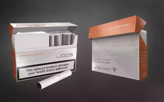 Packet of IQOS heets Low-poly 3D model