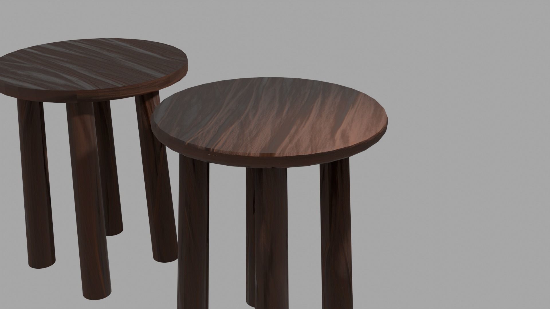 Wooden chair Low Hi poly Low-poly 3D model_1