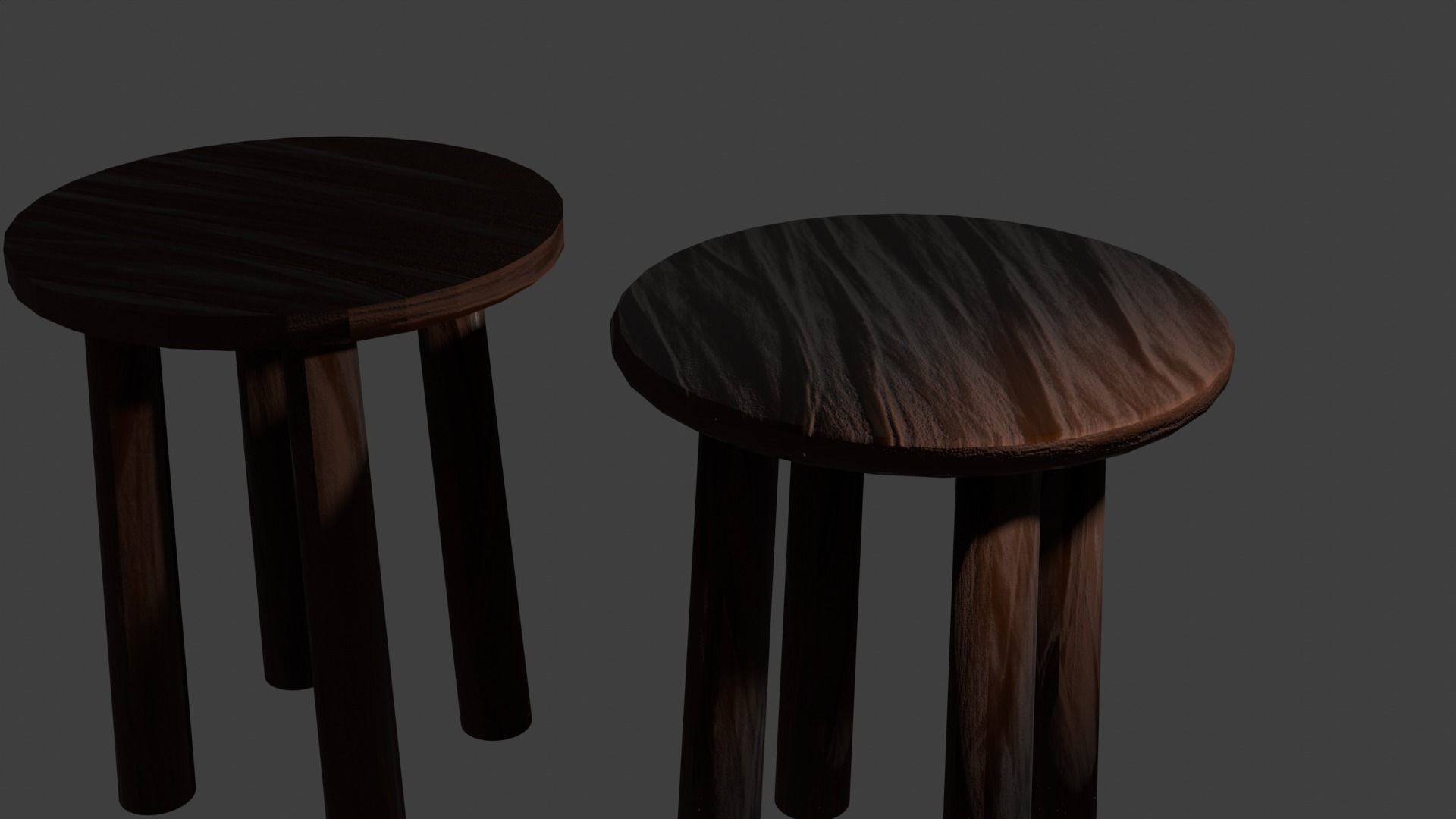 Wooden chair Low Hi poly Low-poly 3D model_2