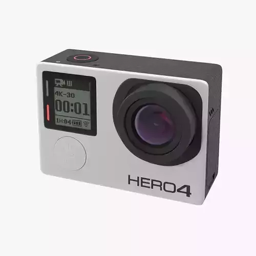GoPro Hero 4 Black OnOff Low-poly 3D model
