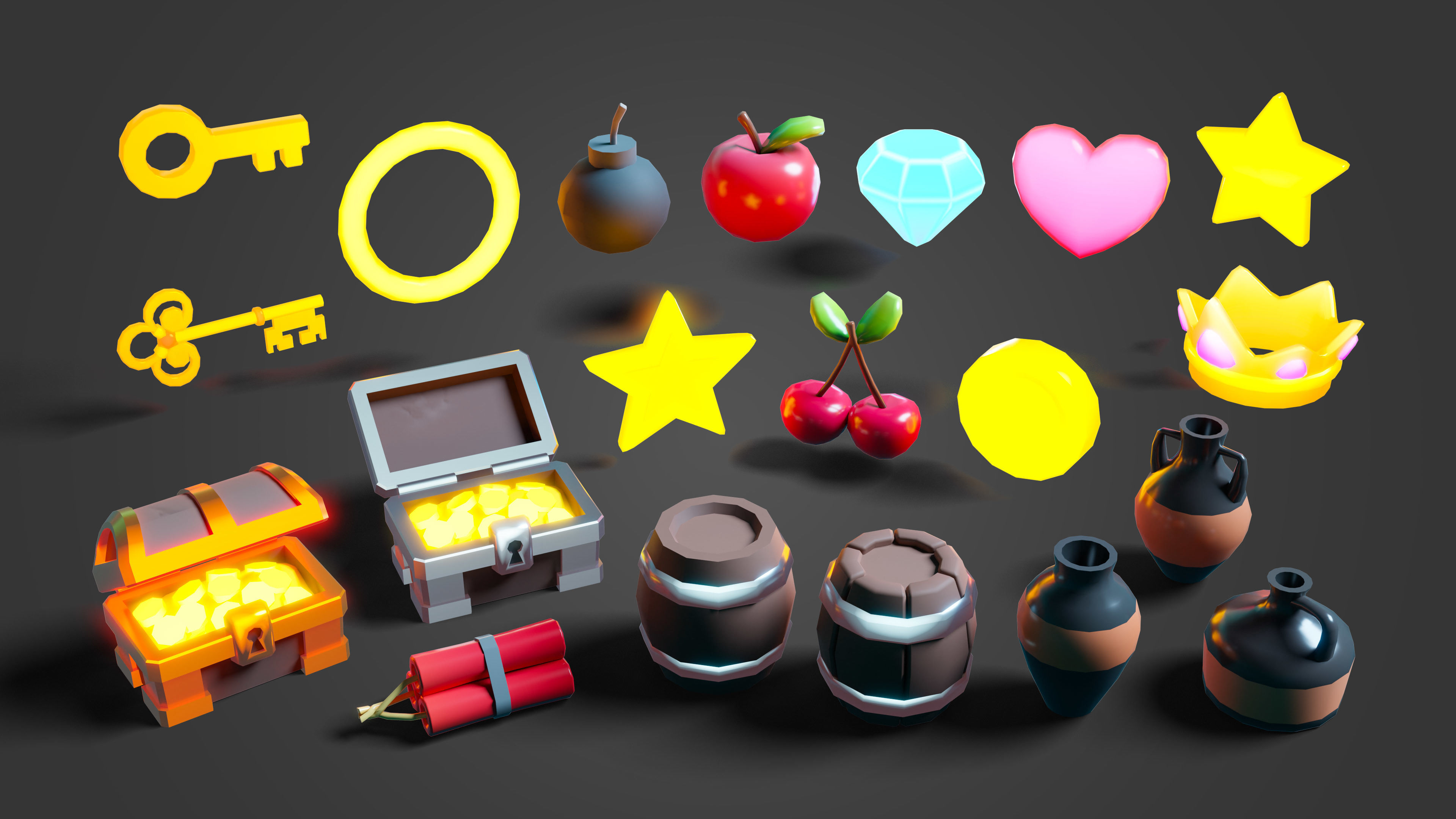 Platformer 8 Underworld Low-poly 3D model_38