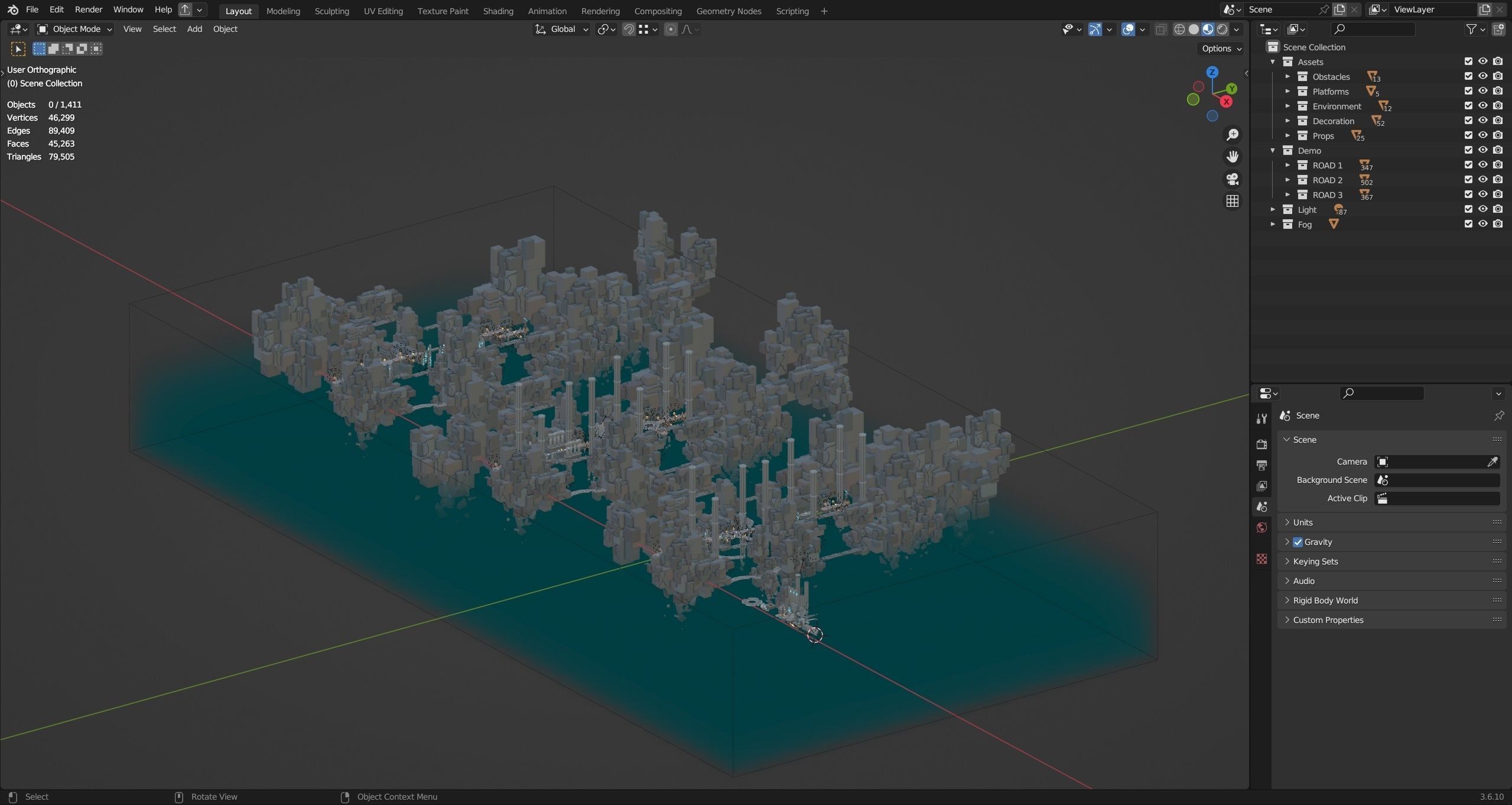 Platformer 8 Underworld Low-poly 3D model_41
