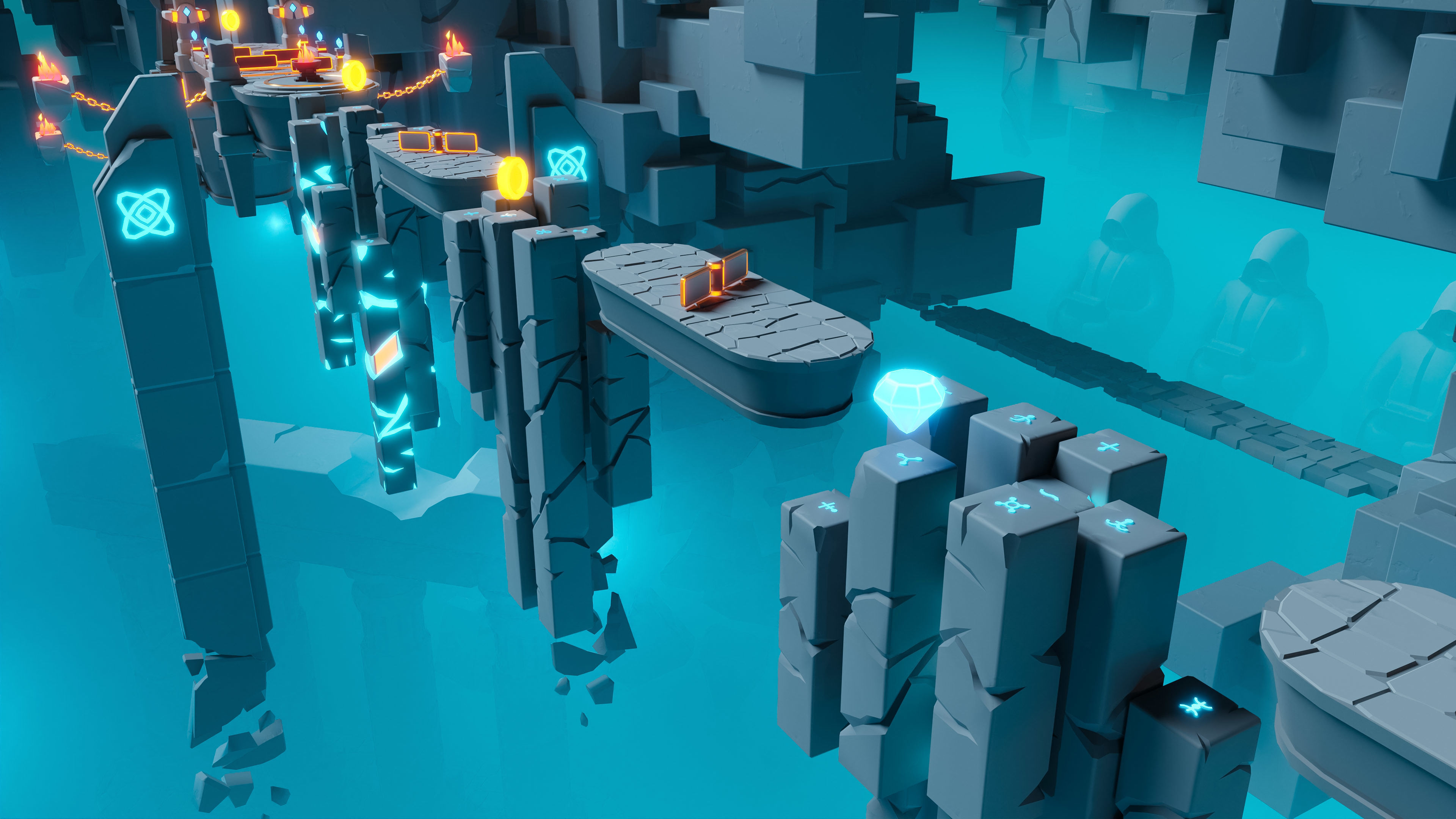 Platformer 8 Underworld Low-poly 3D model_11