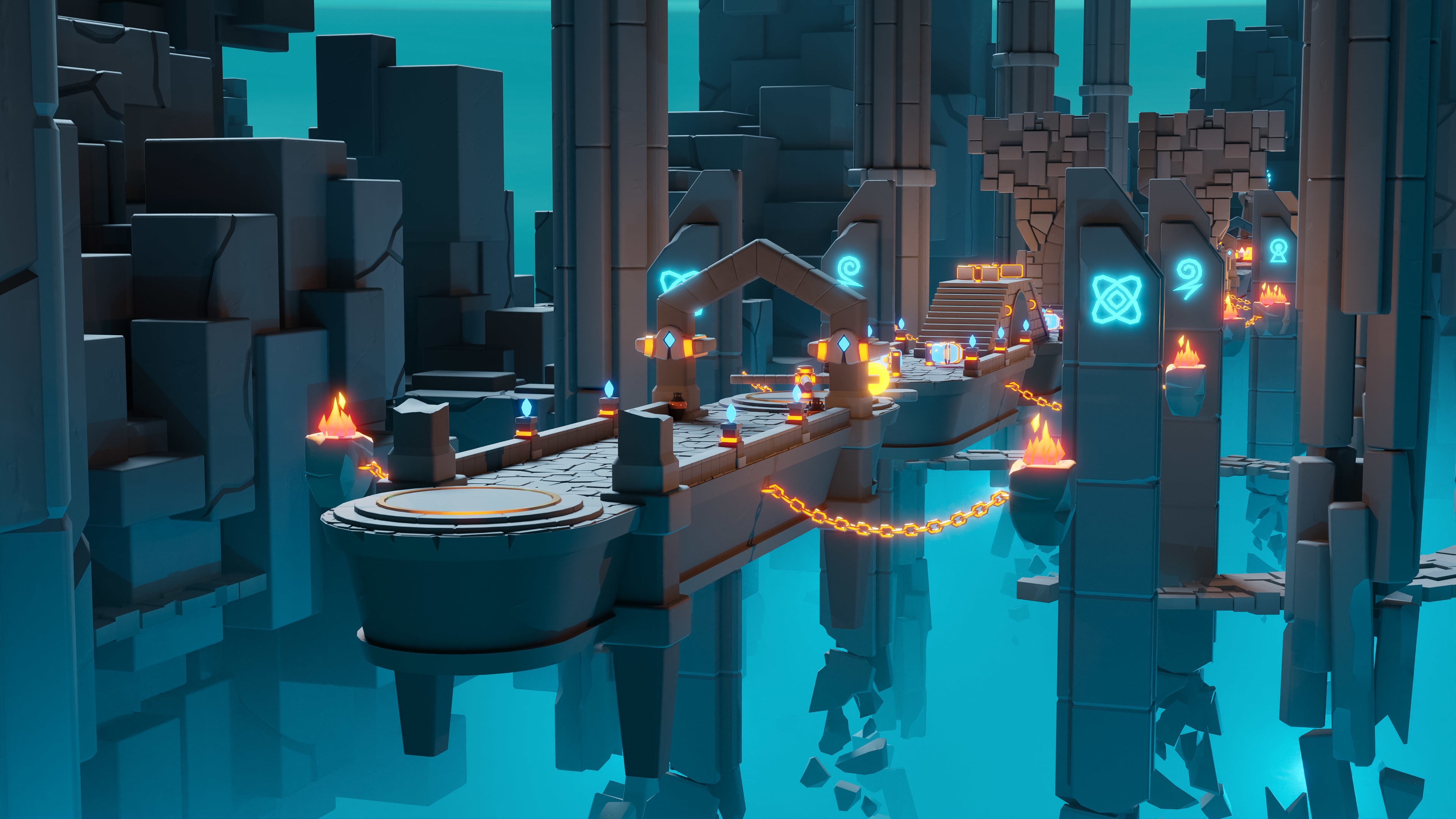 Platformer 8 Underworld Low-poly 3D model_4