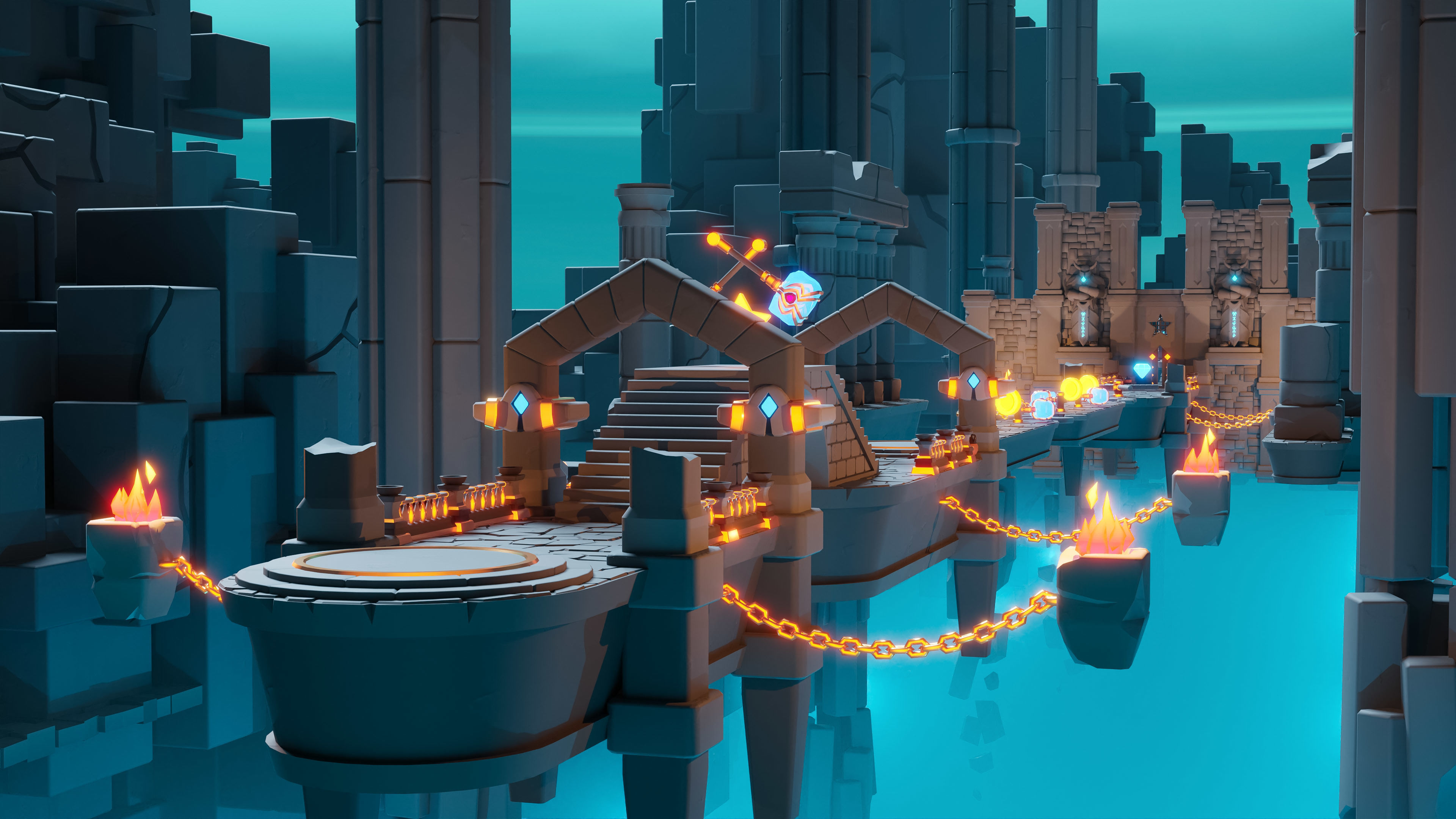 Platformer 8 Underworld Low-poly 3D model_7